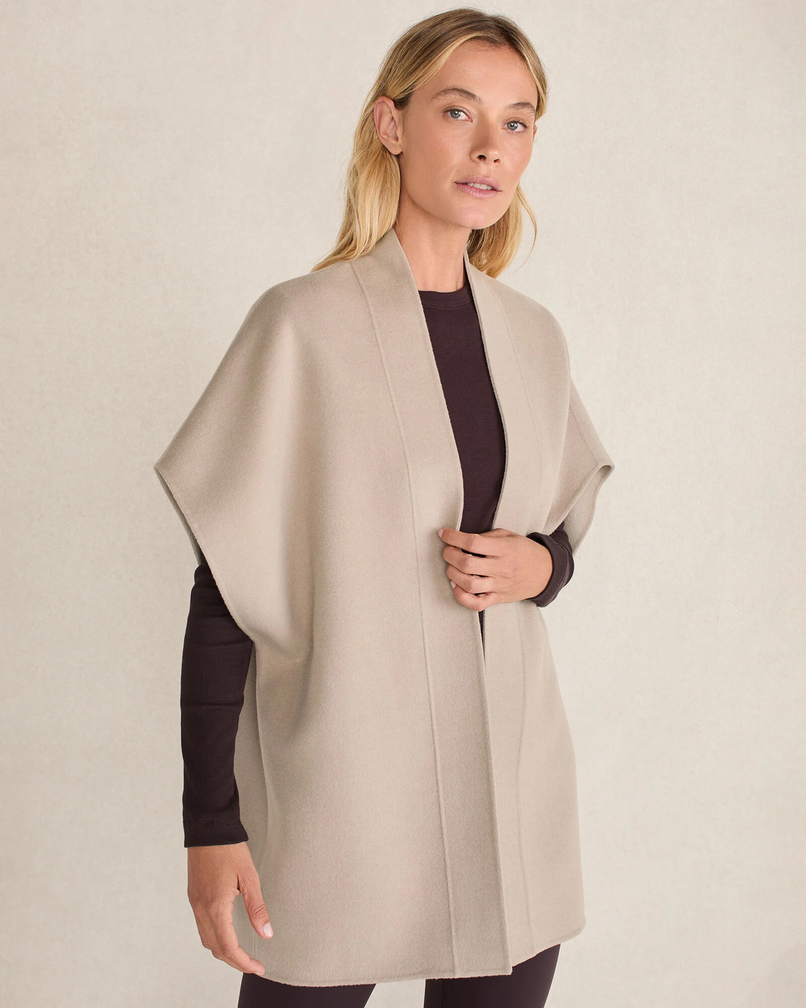 Wool Blend Tie-Front Vest