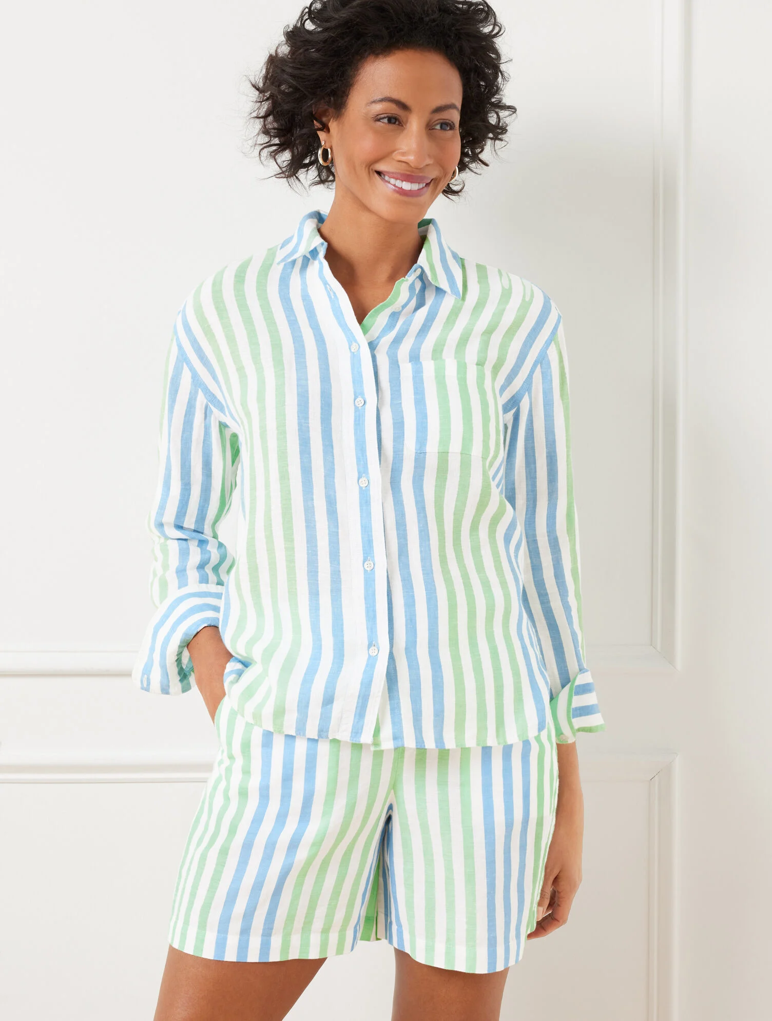 Linen Shirt - Playful Stripe