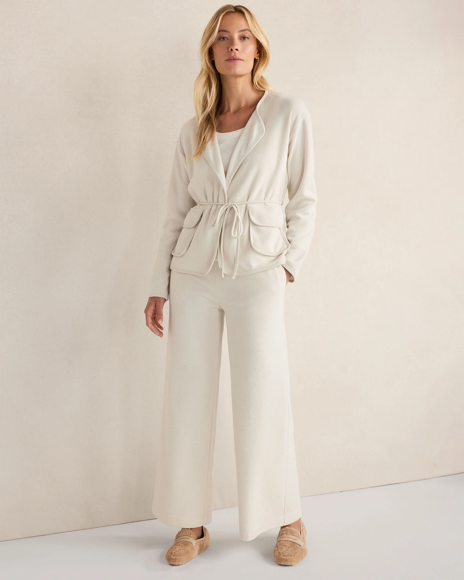 Brushed Terry Wide Leg Pants