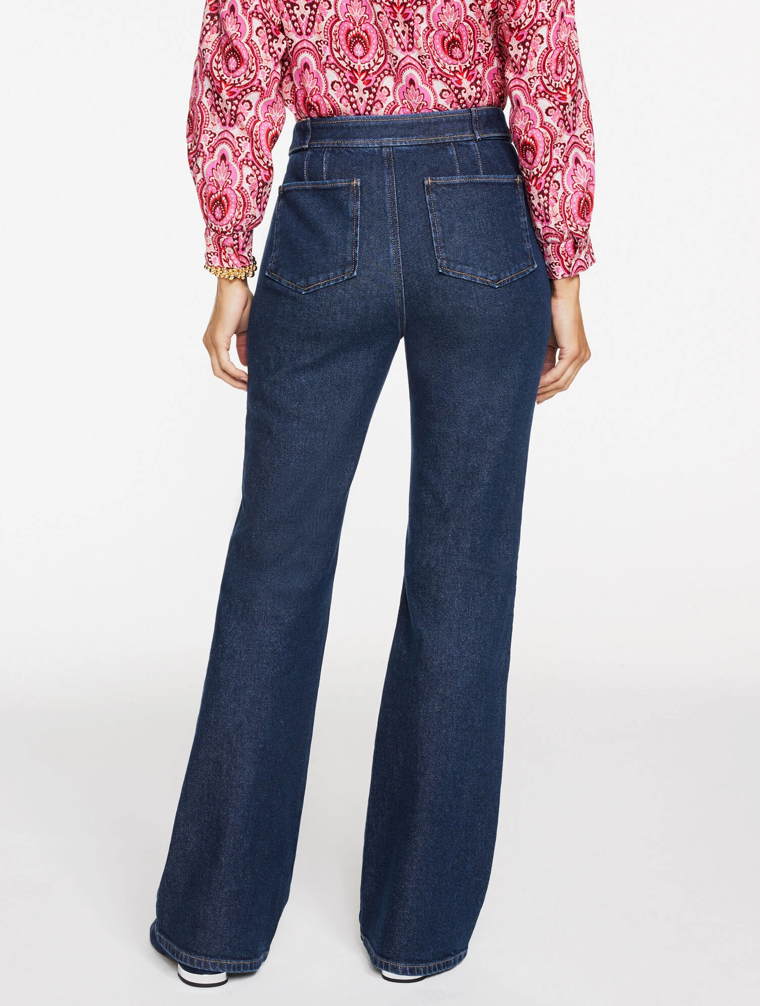 Flare Leg High Waist Jeans - Gianna Wash