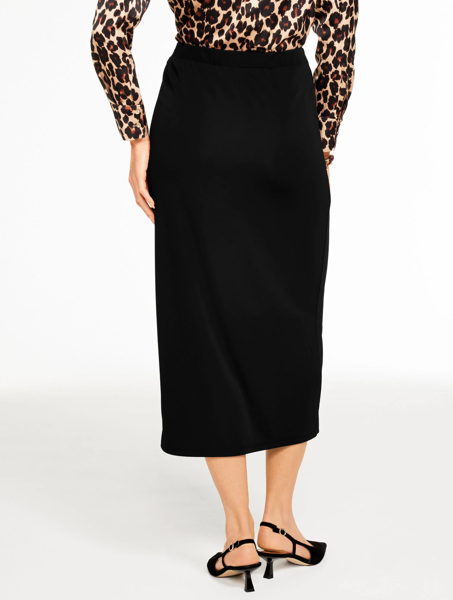 Matte Jersey Wrap Midi Skirt