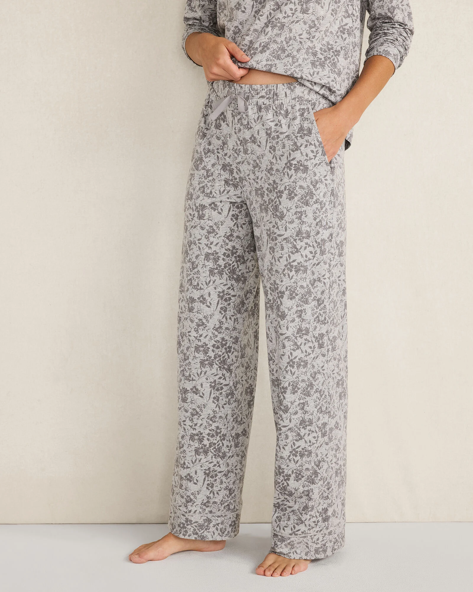 Organic Cotton Jersey Muted Floral Pajama Pants