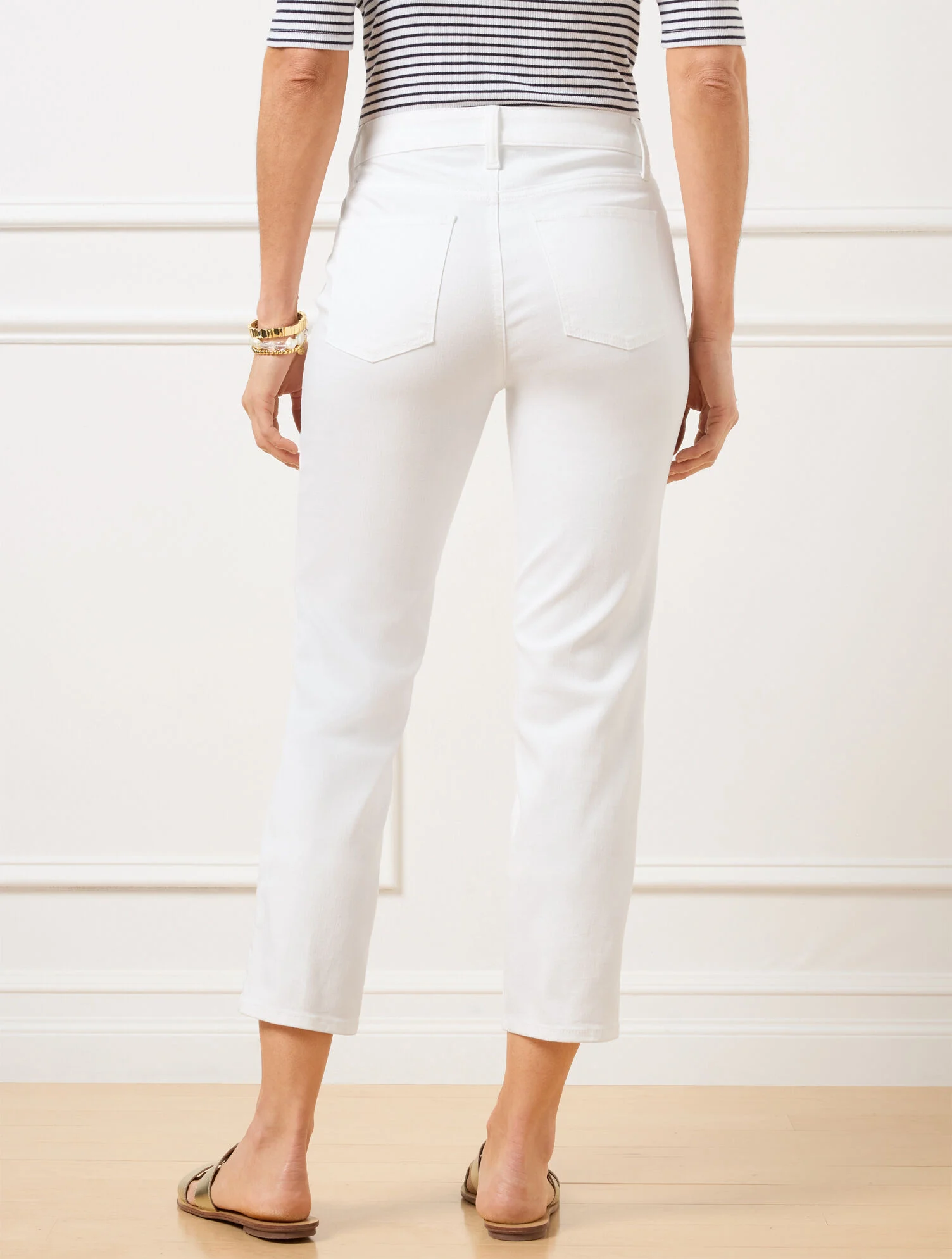 Straight Crop Jeans - White