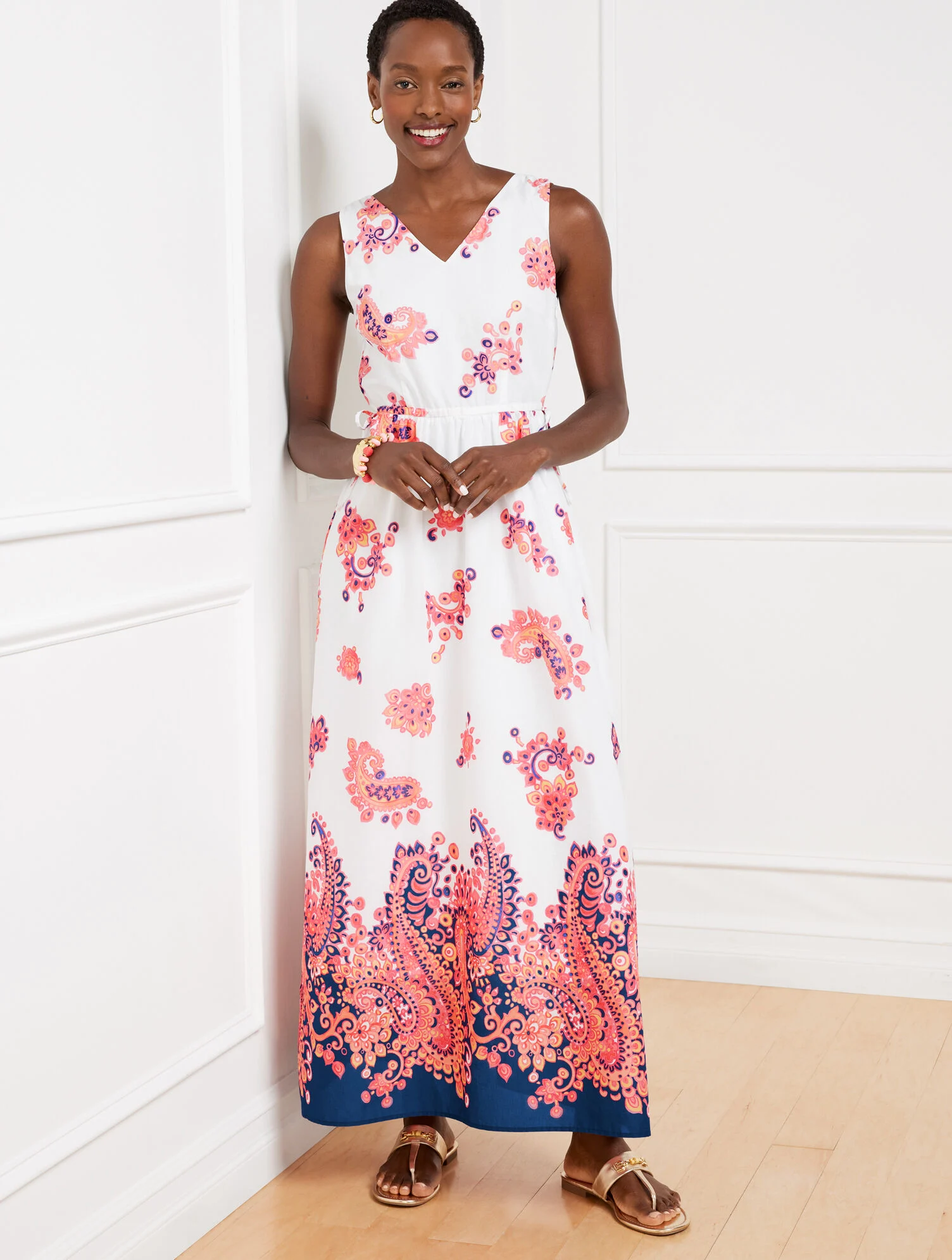 Side Tie Maxi Dress - Floral Paisley