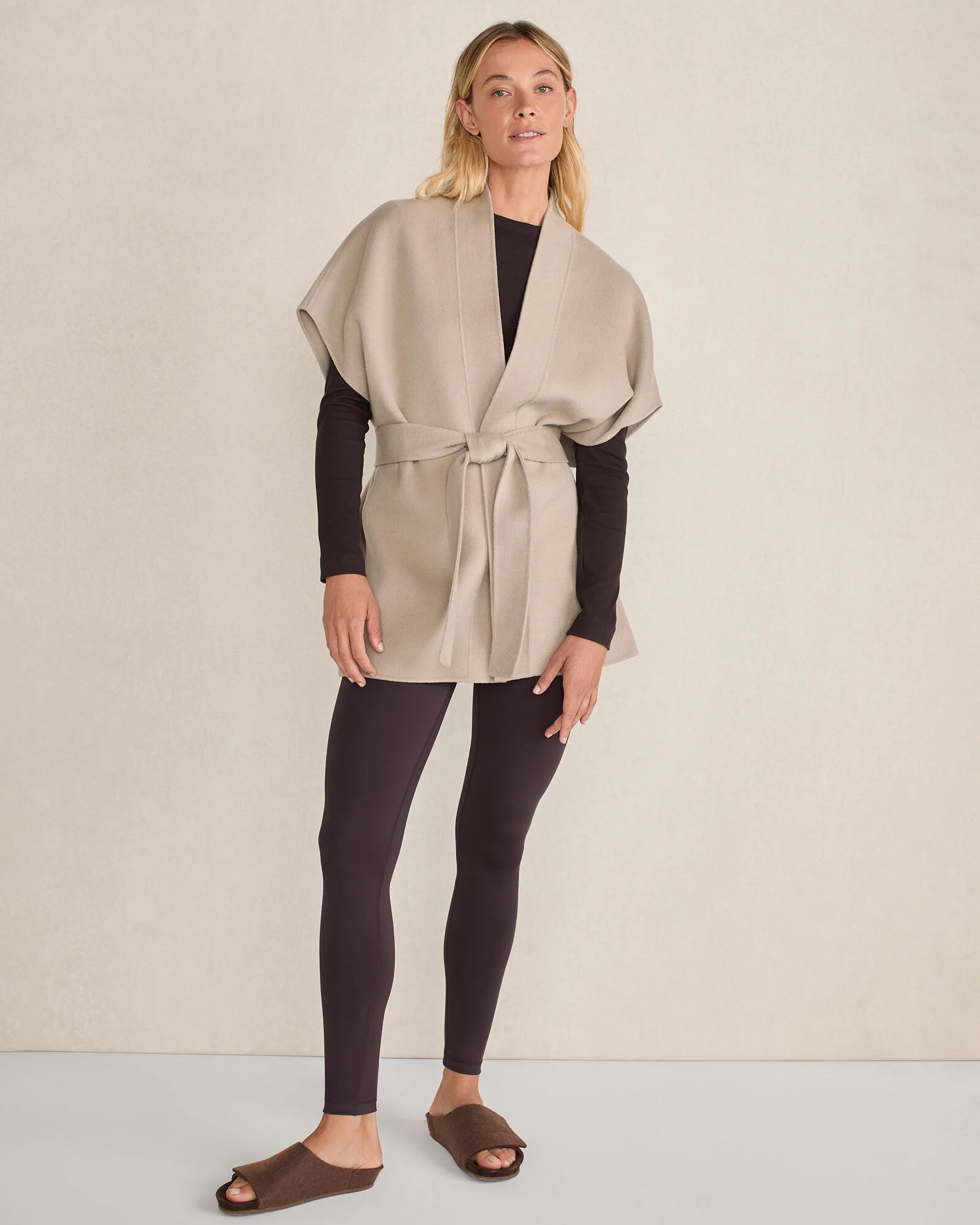 Wool Blend Tie-Front Vest