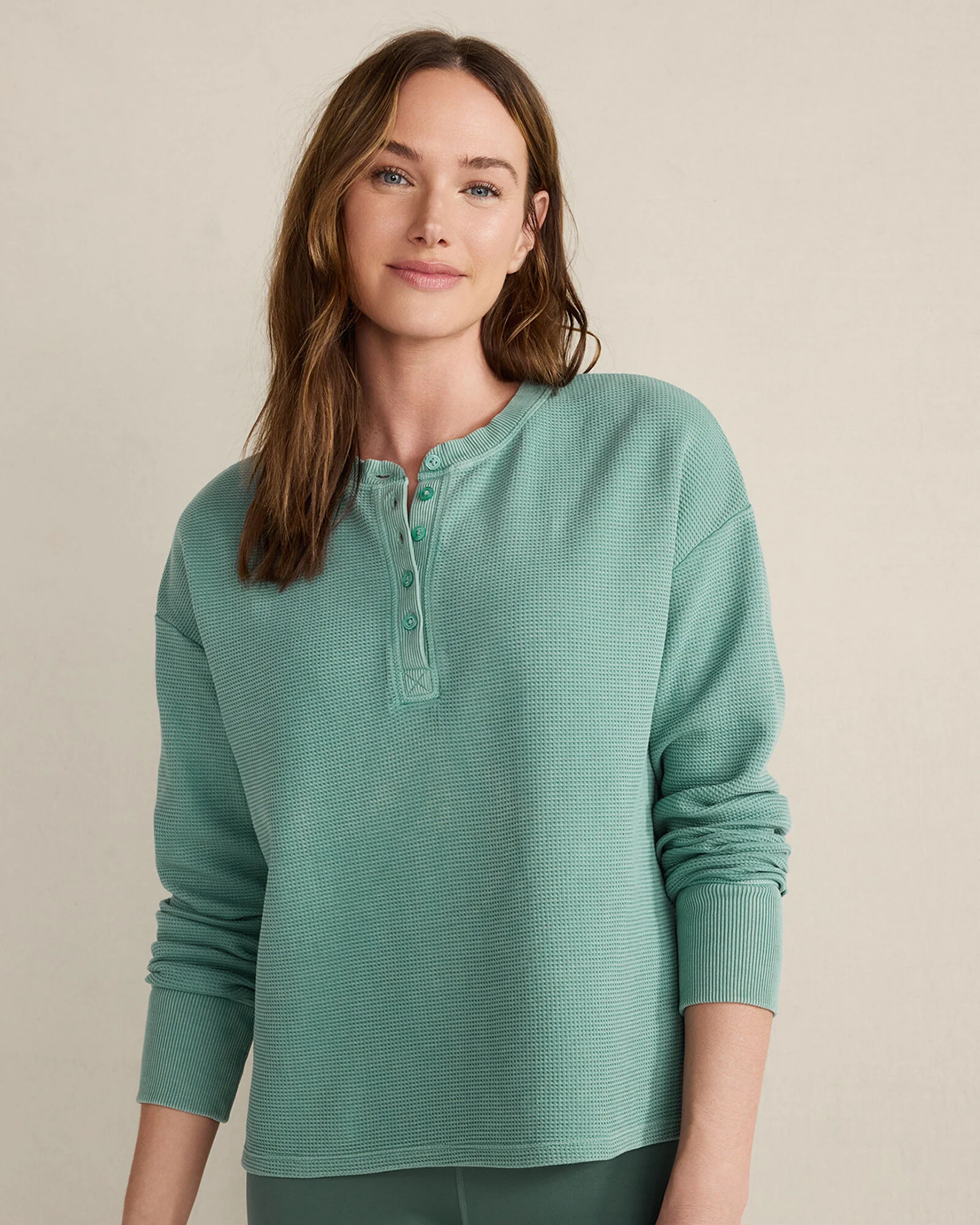 Organic Cotton Waffle Henley