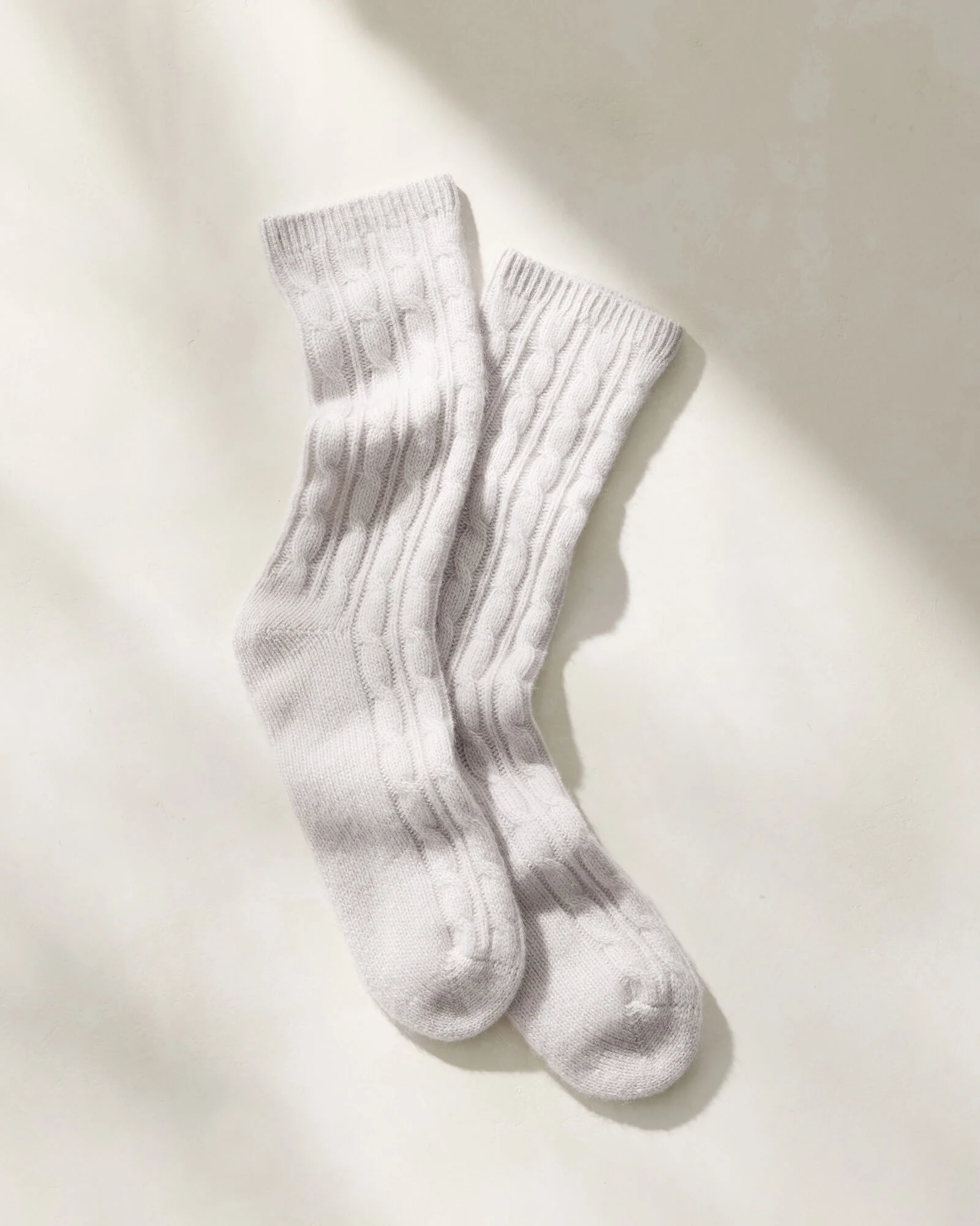 Cashmere Blend Cable Knit Socks