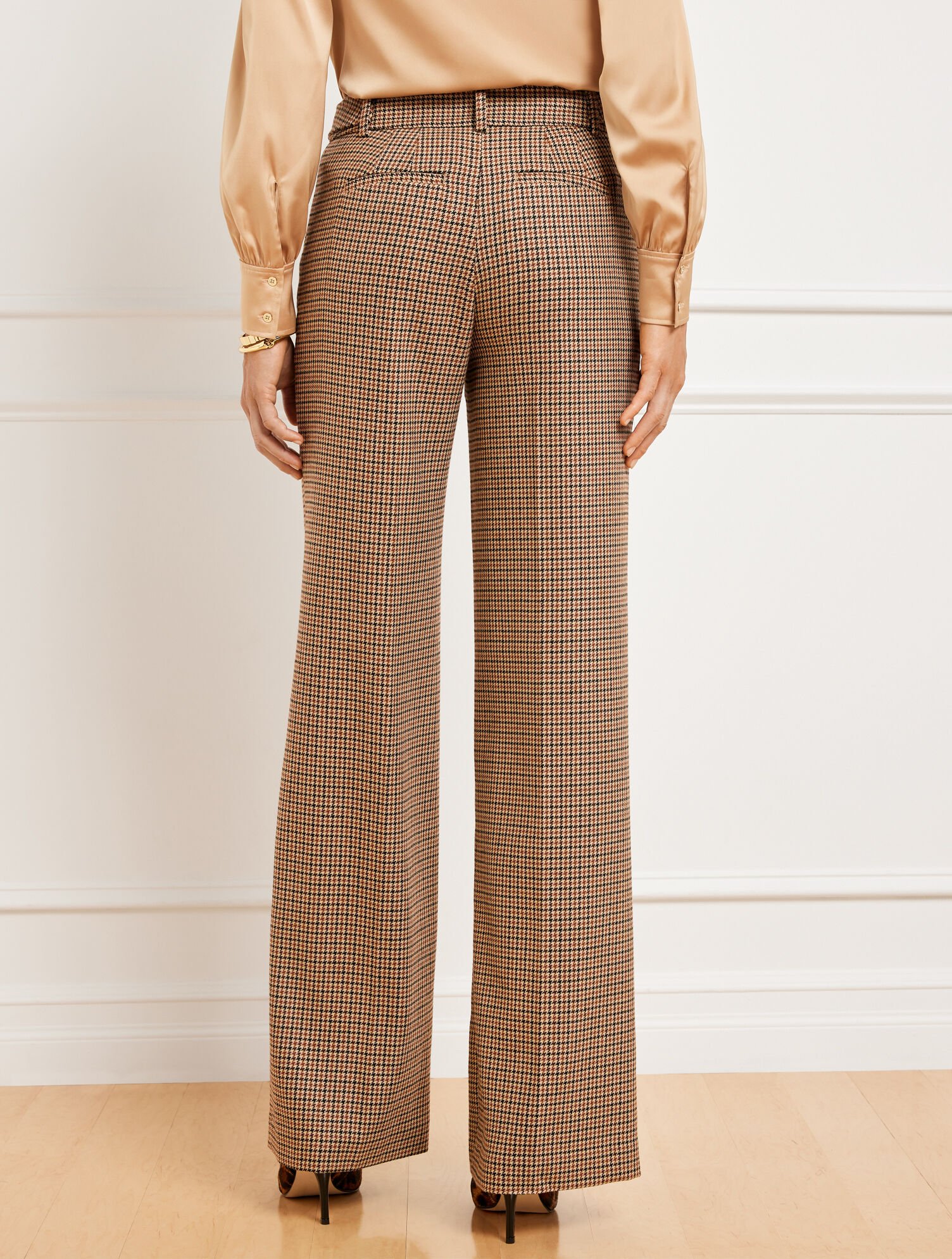 Talbots Greenwich Wide Leg Pants - Autumn Check