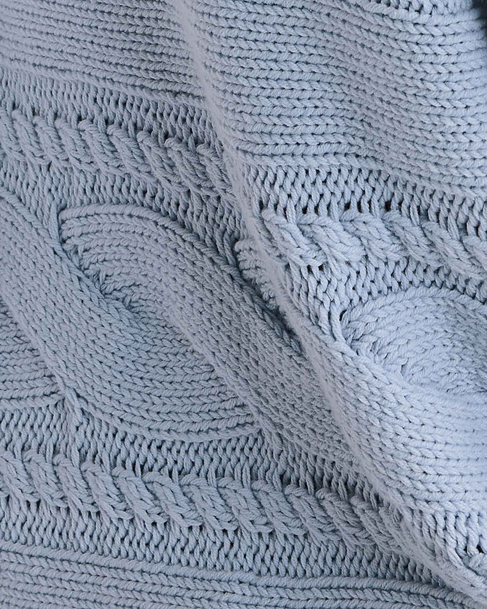 Cotton Blend Horizontal Cable Sweater