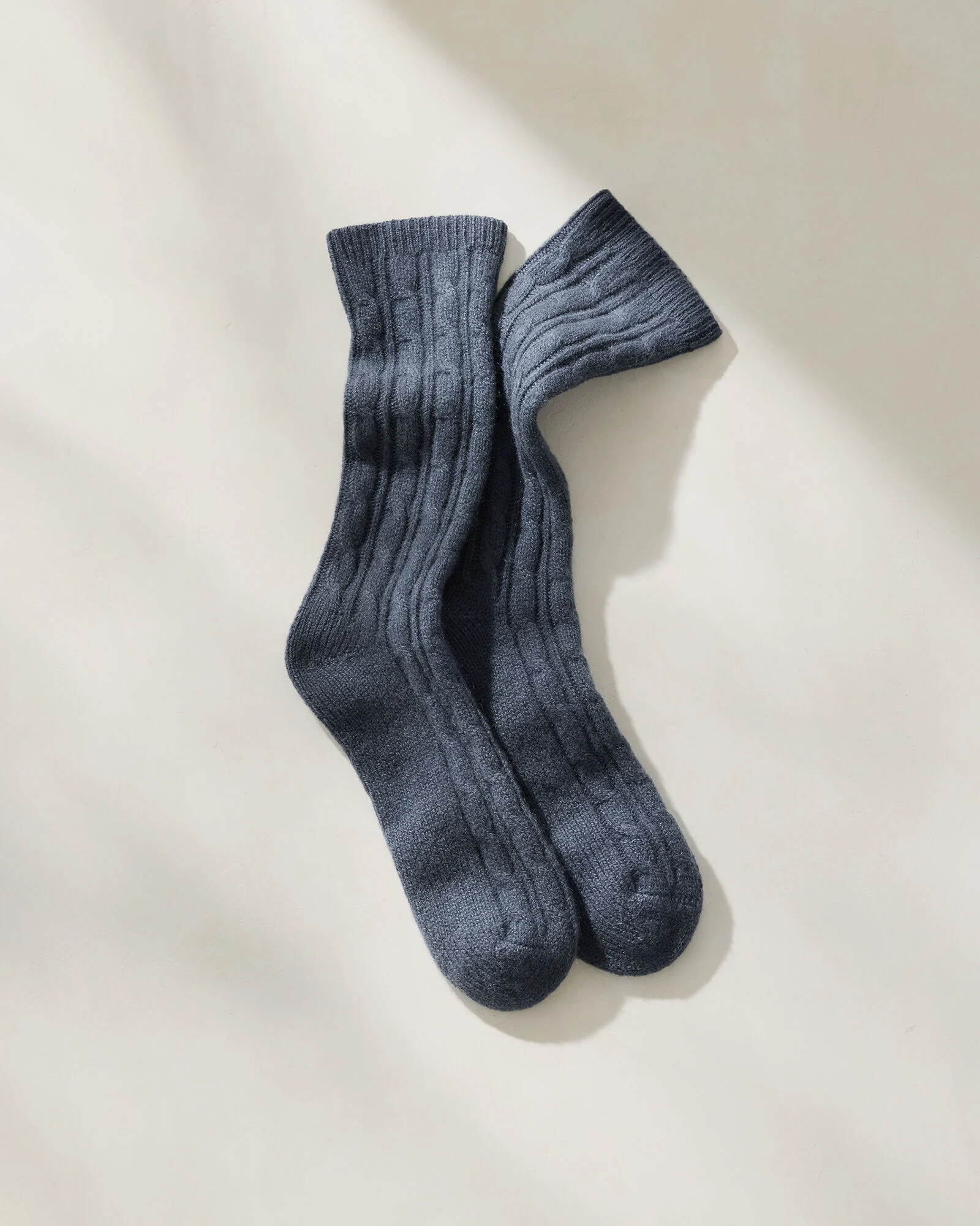 Cashmere Blend Cable Knit Socks