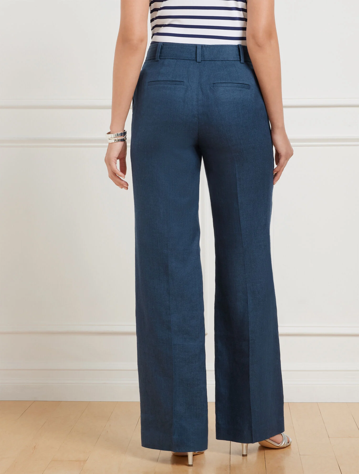 Talbots Greenwich Wide Leg Linen Pants - Cross Dyed