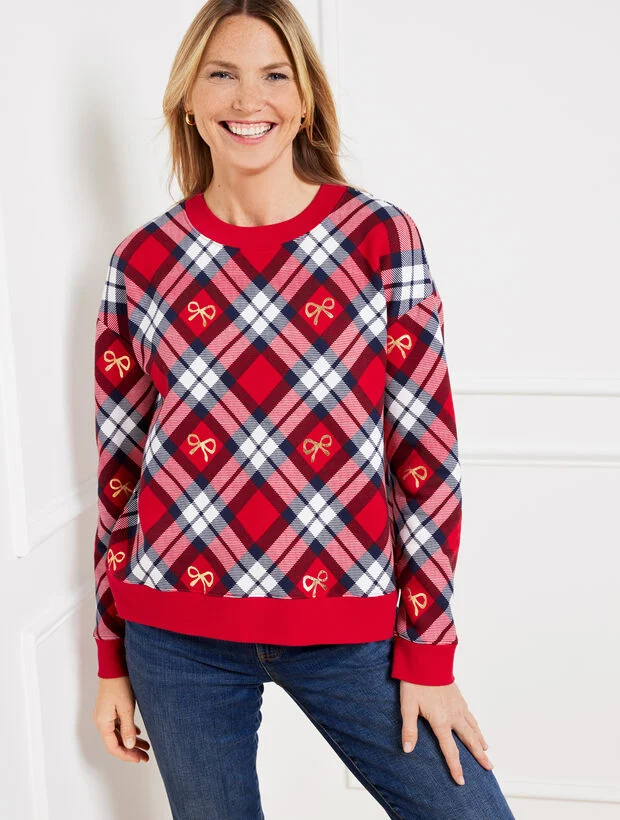 Crewneck Sweatshirt - Chestnut Plaid
