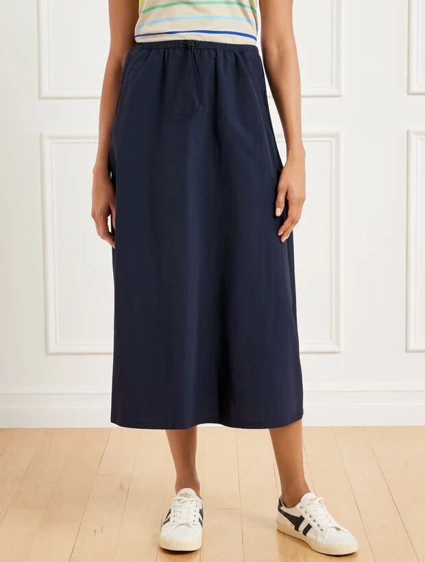 Crinkle Weave Bungee Waist Skirt