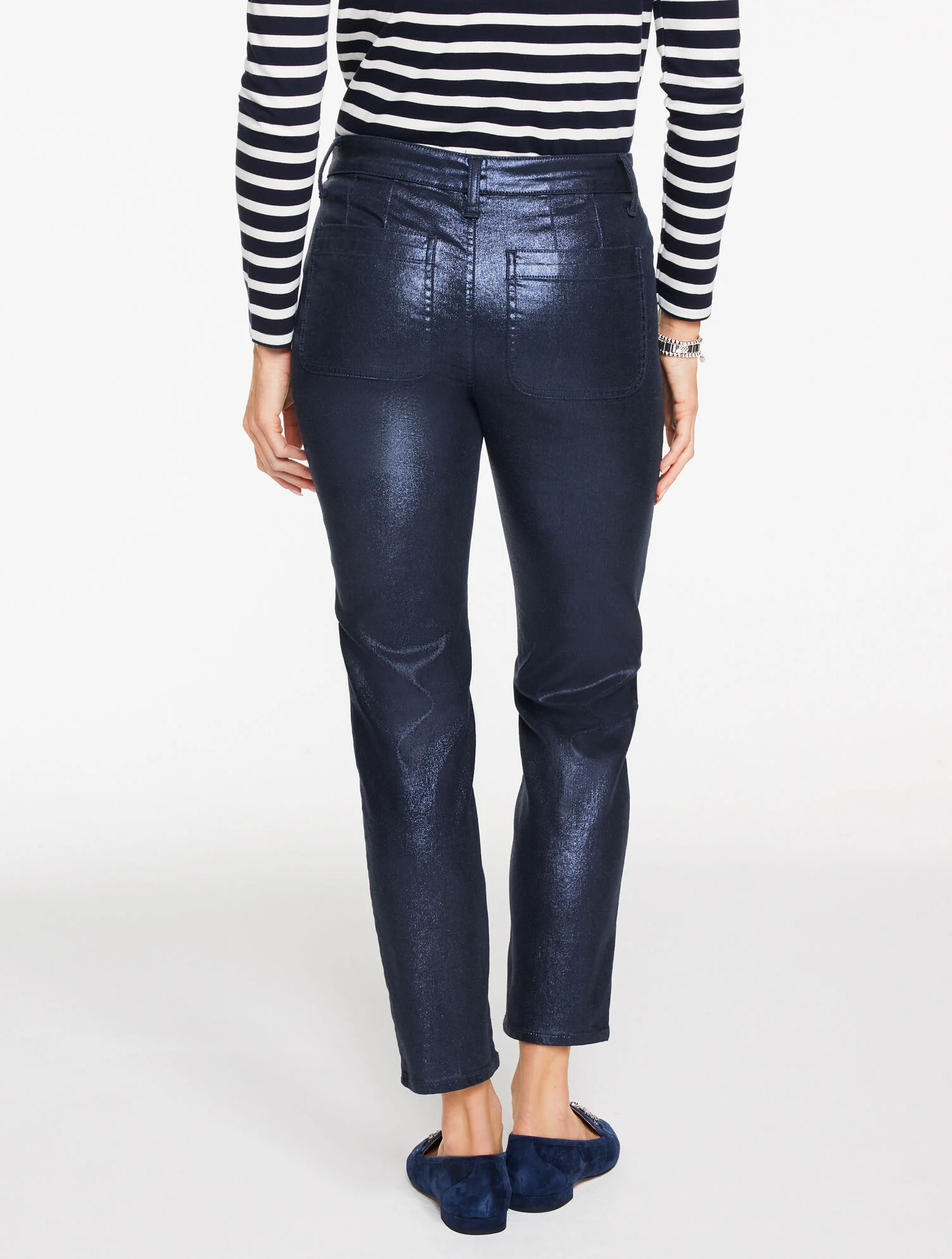 Slim Straight Ankle Jeans - Indigo Foil