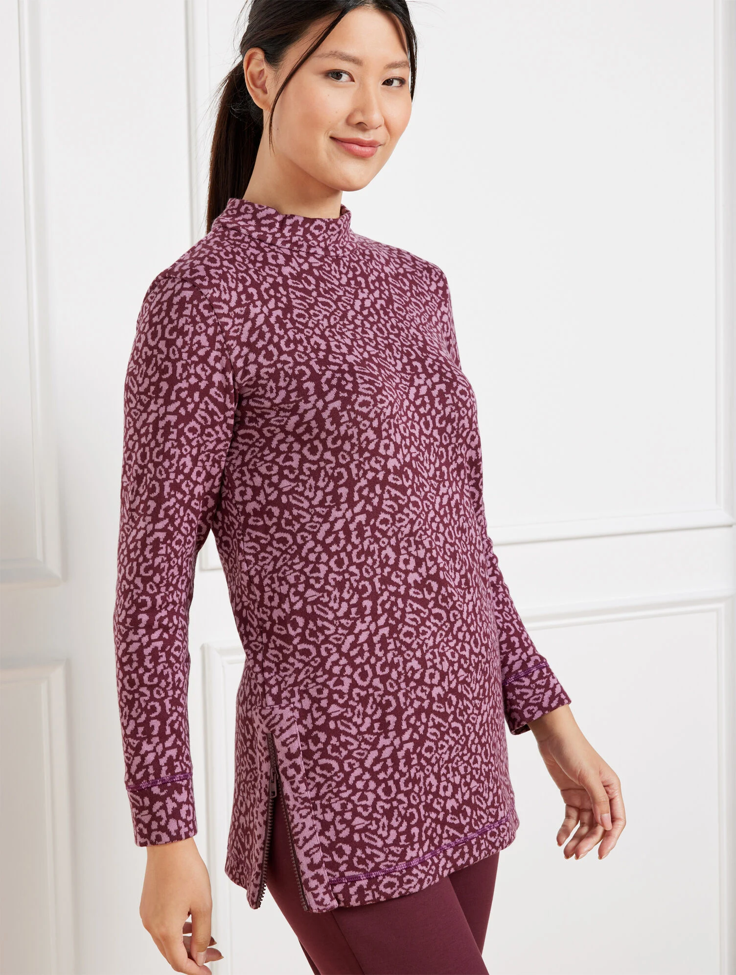 Leopard Jacquard Pullover