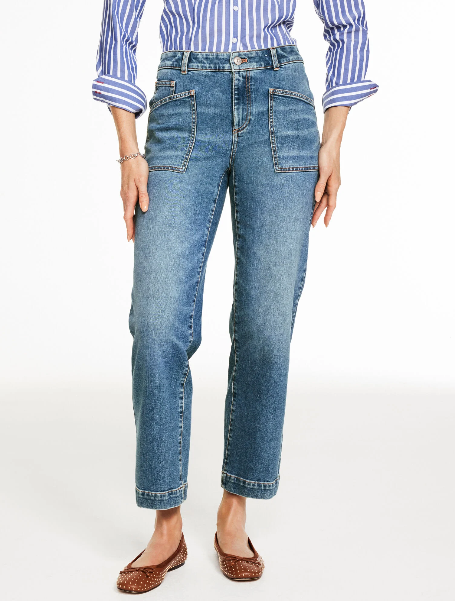 Straight Ankle Jeans - Cortlandt Wash