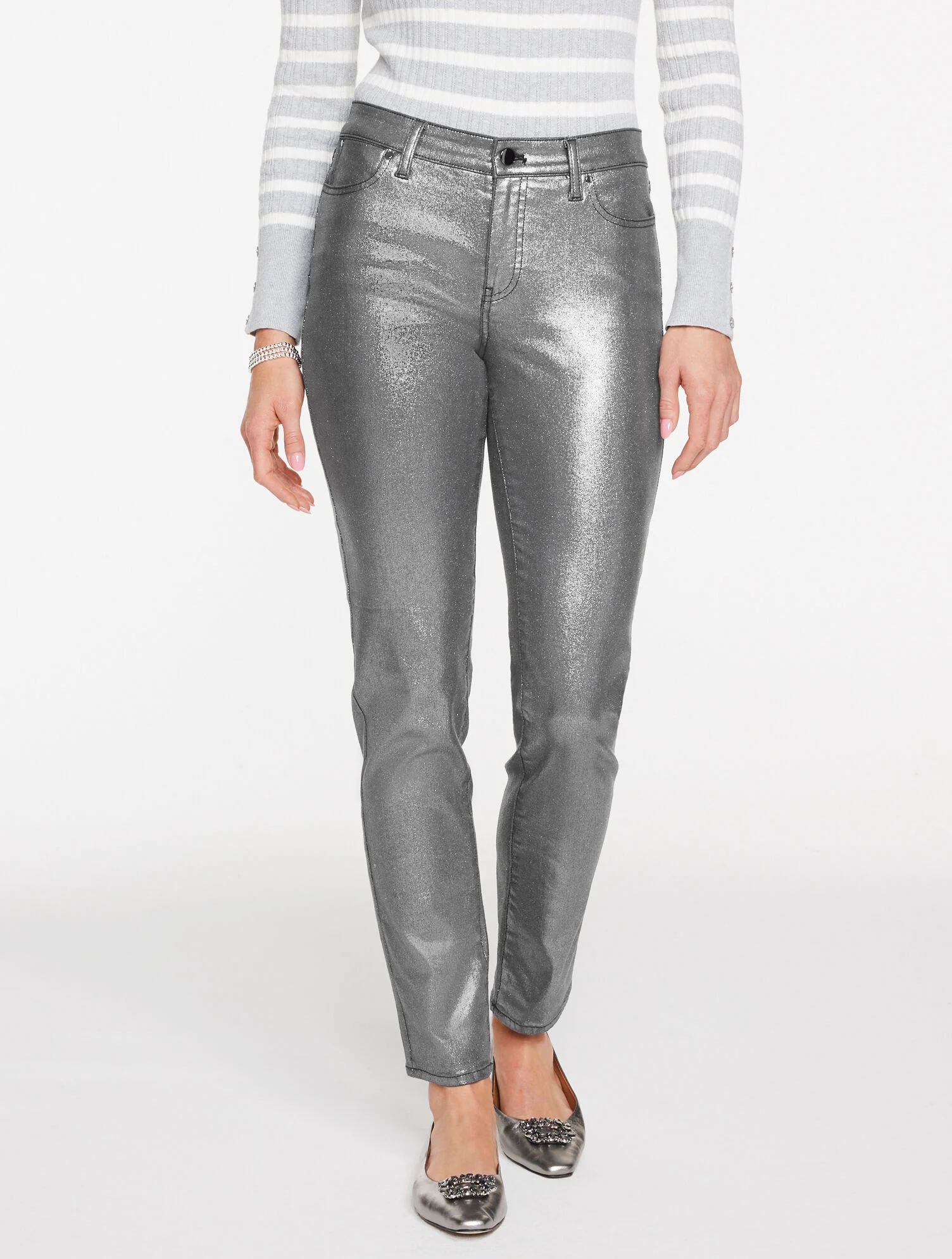 Slim Ankle Jeans - Pewter Foil