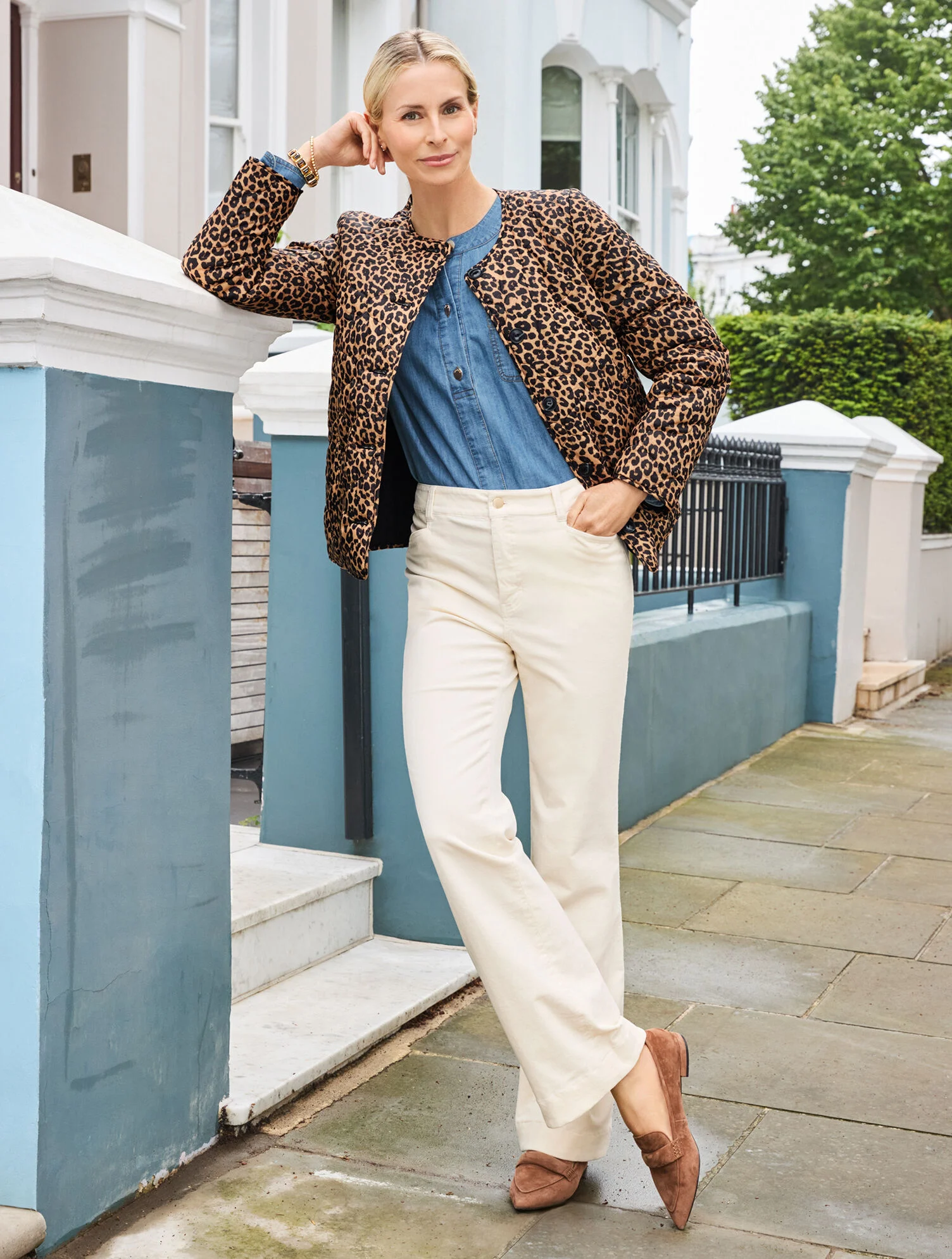 Flare Leg Stretch Corduroy Pants