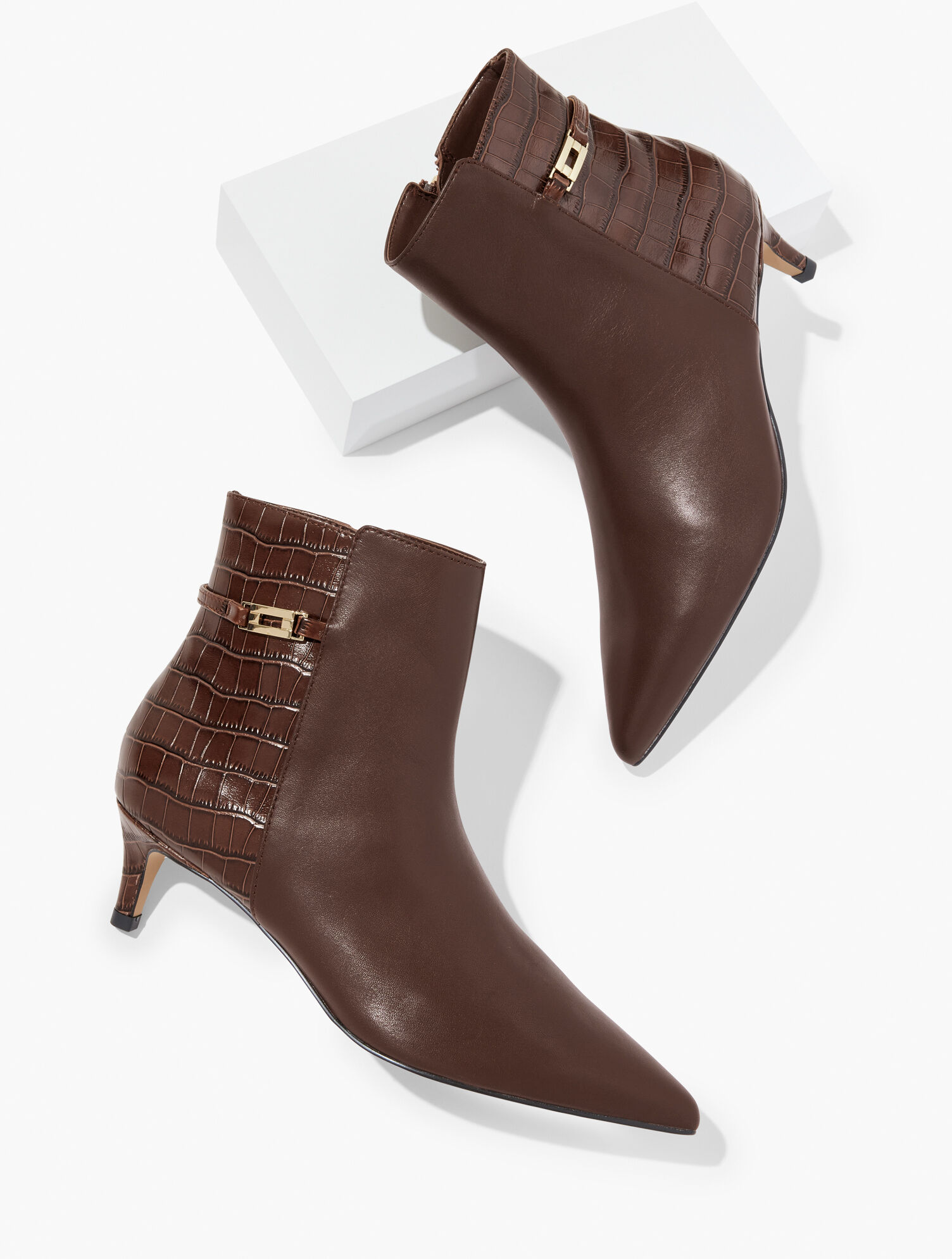 Kait Nappa Curved Heel Ankle Boots