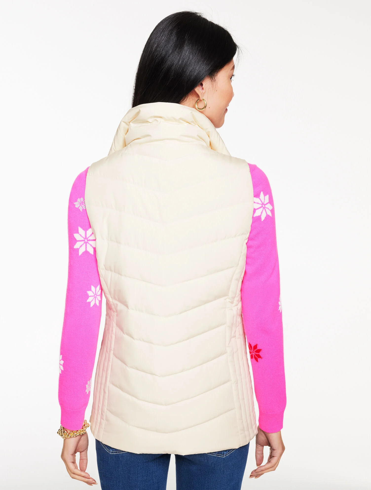 Faux Fur Collar Down Puffer Vest