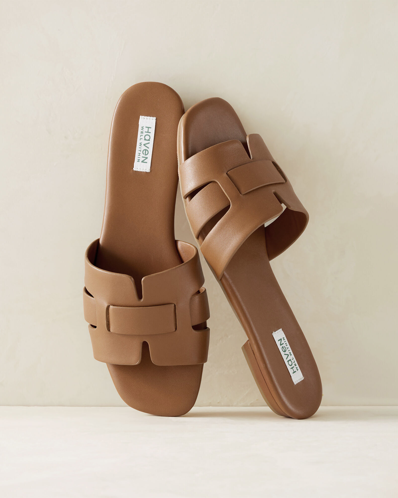 Leather Threaded Cut-Out Slides