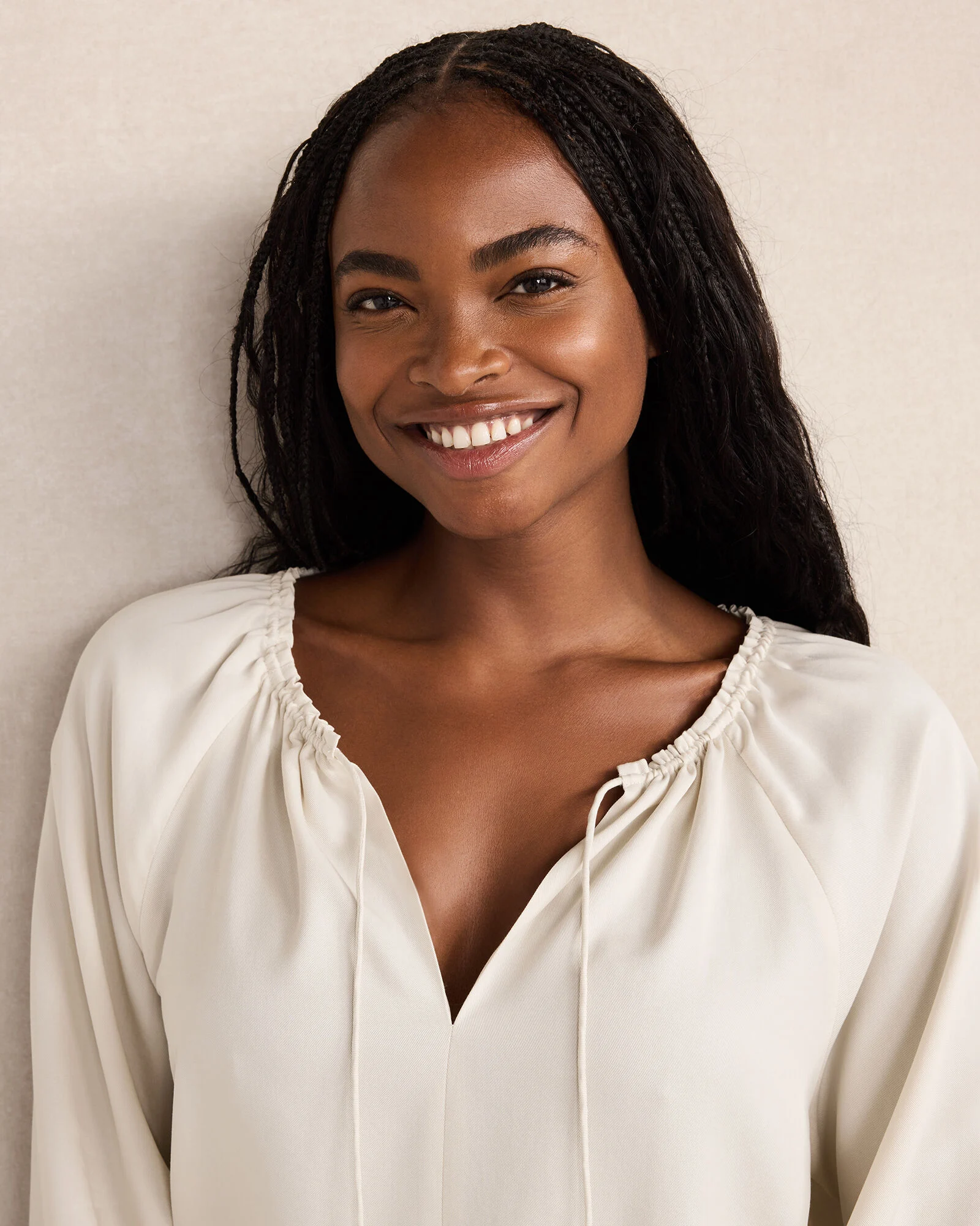 Washed Split Neck Top