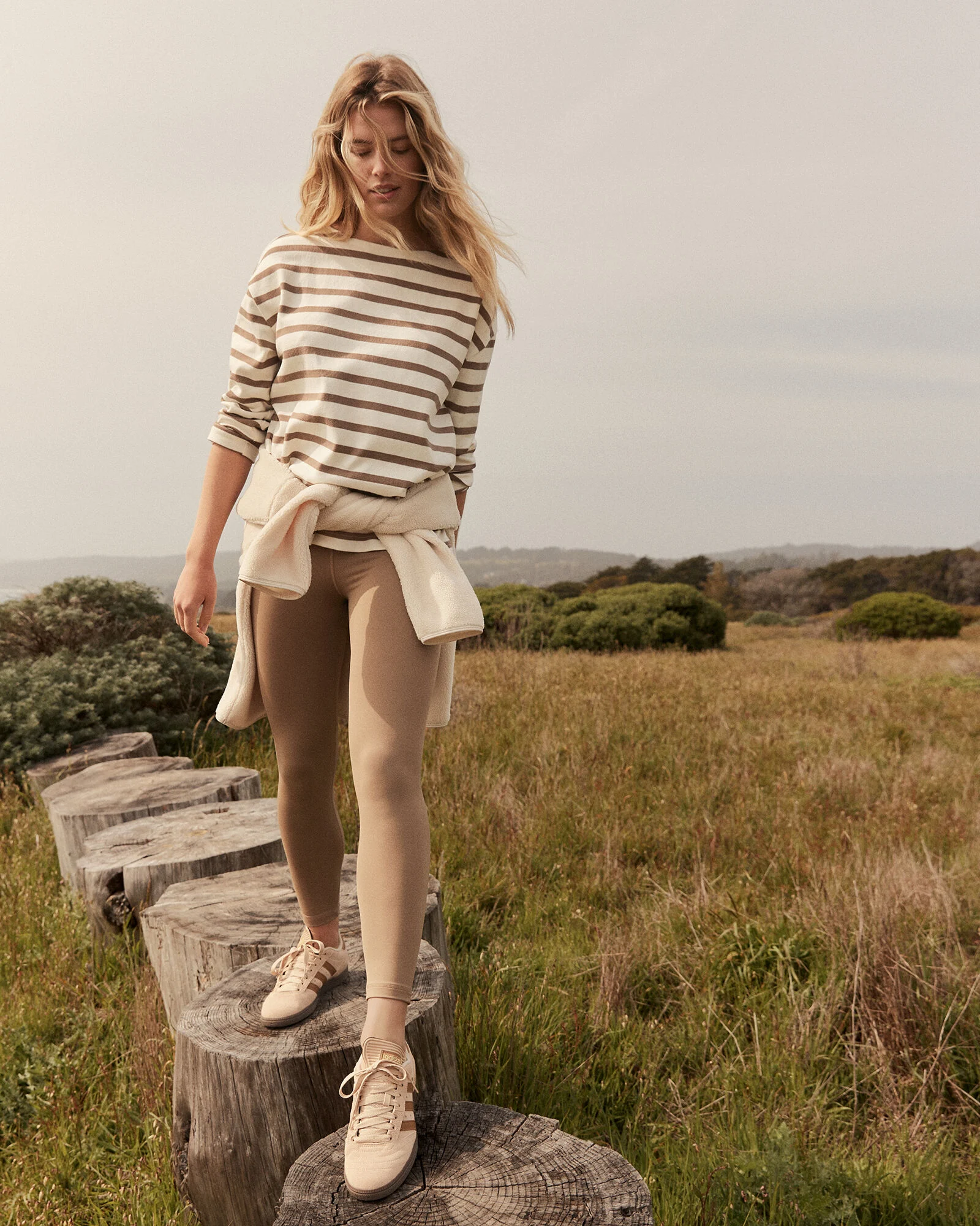 Organic Cotton Stripe Bateau Neck Top