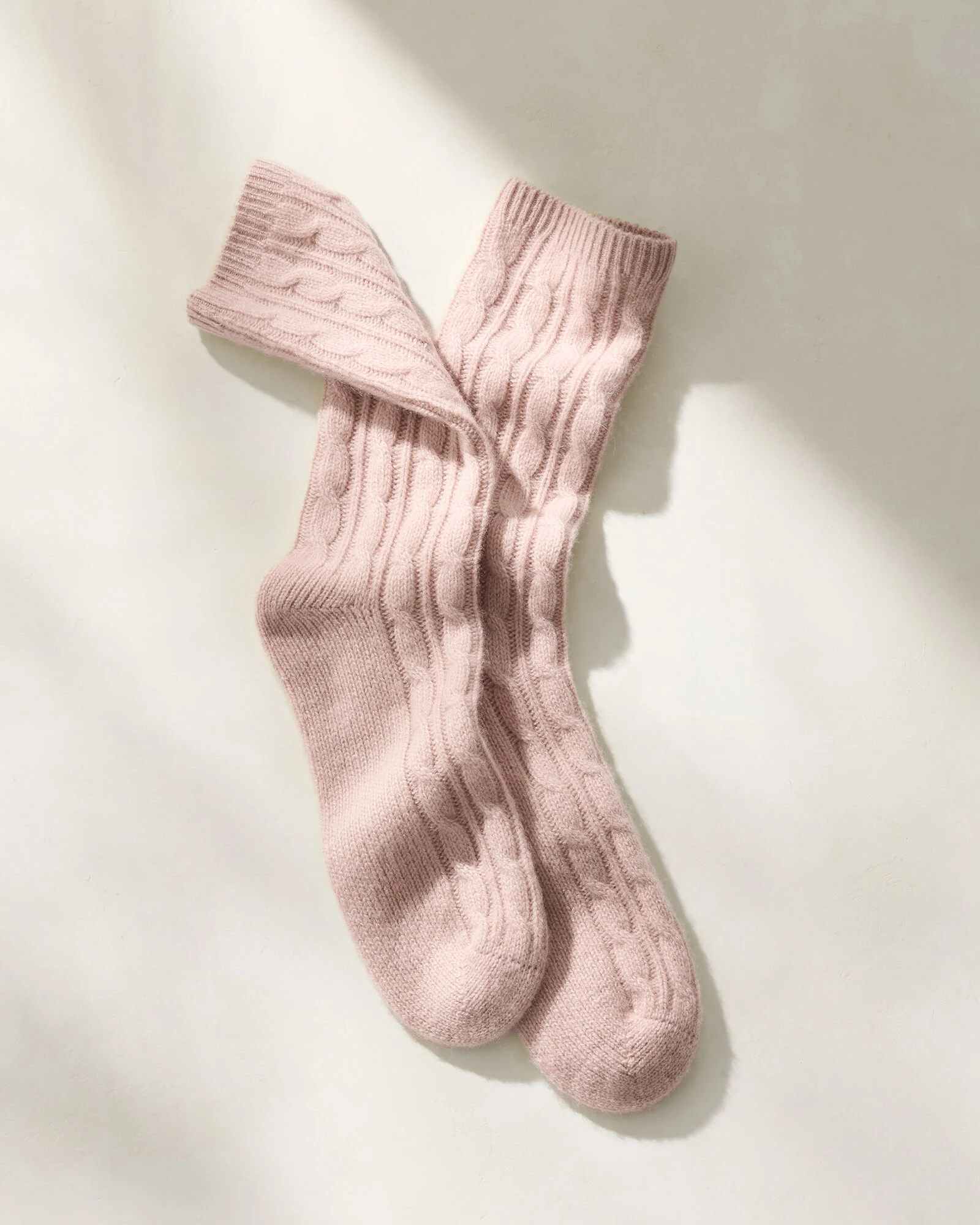 Cashmere Blend Cable Knit Socks
