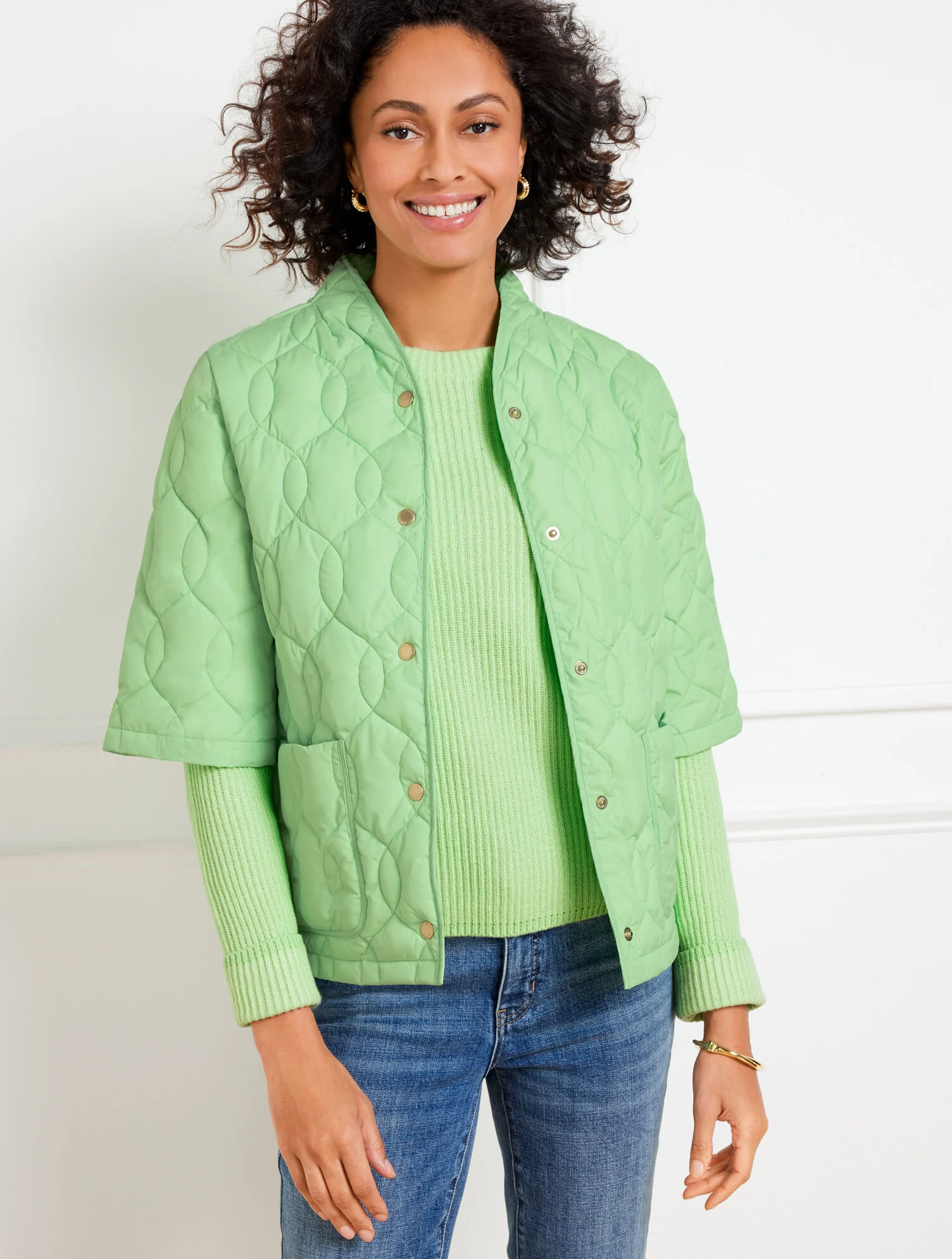 Short Sleeve Quilted Puffer Jacket