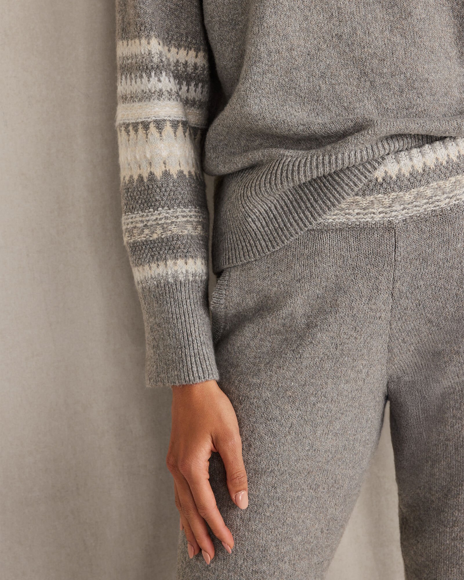 Organic Cotton Blend Nostalgic Fair Isle Joggers