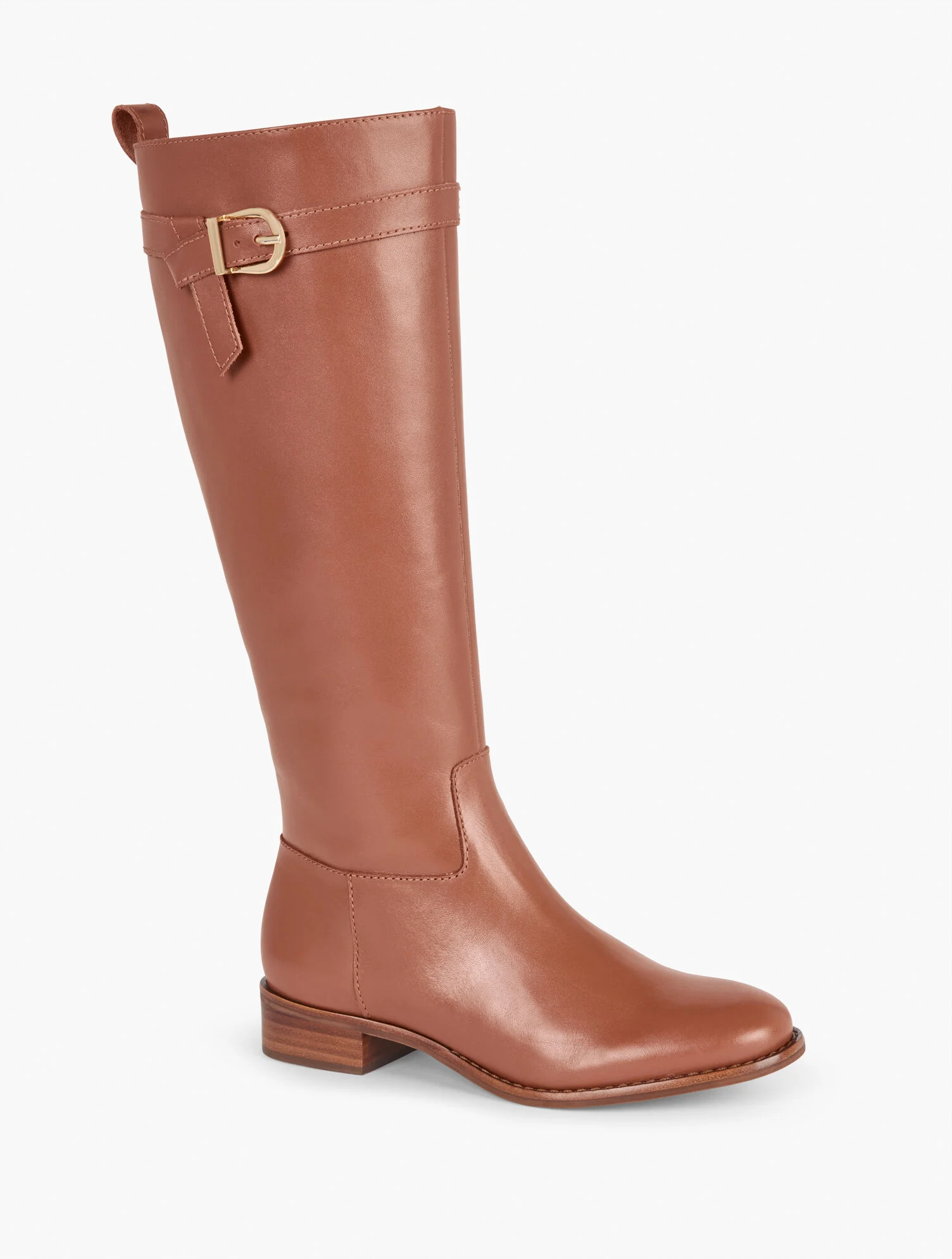 Tish Tie Leather Riding Boots - Extended Calf