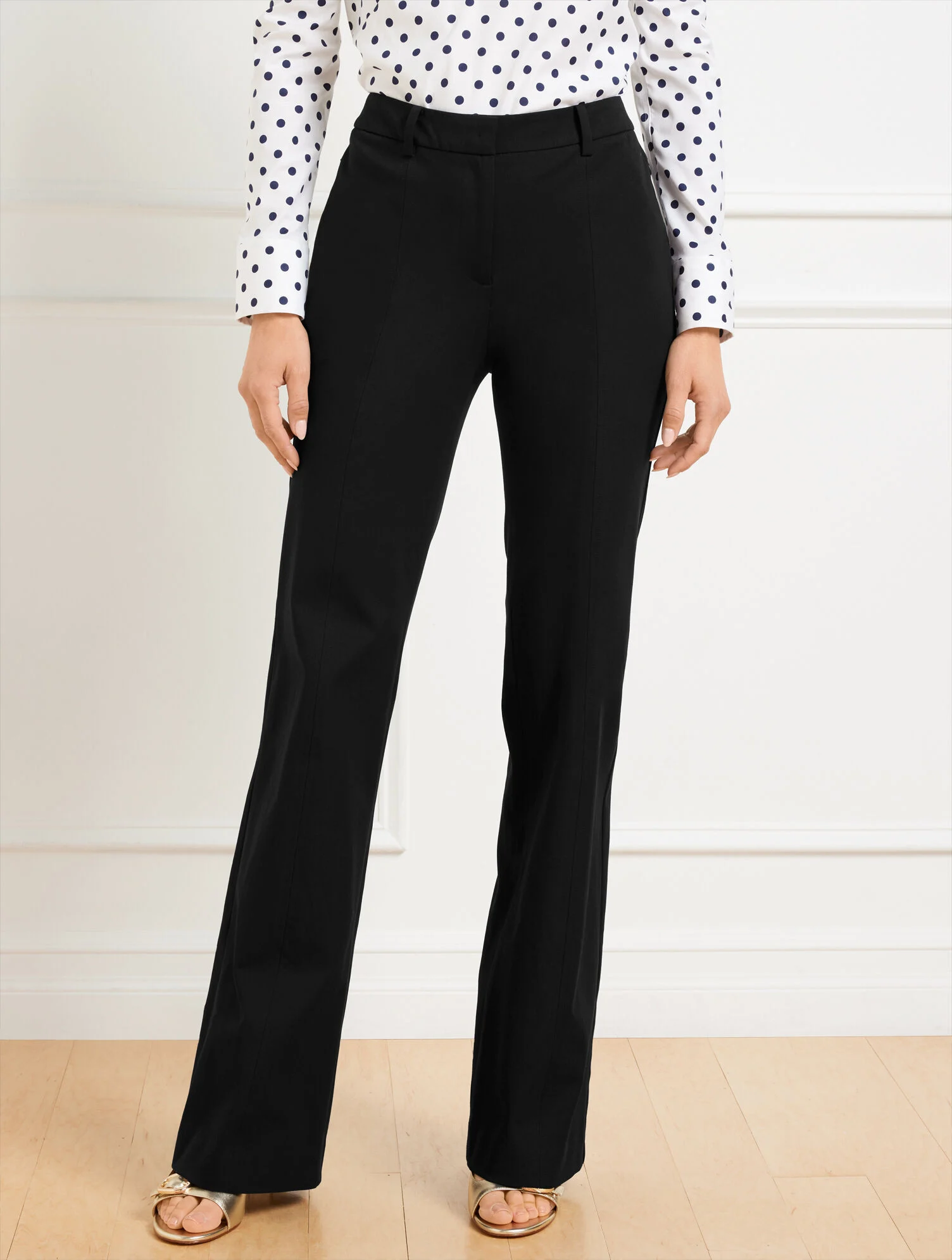 Flare Leg Cotton Bi-Stretch Pants