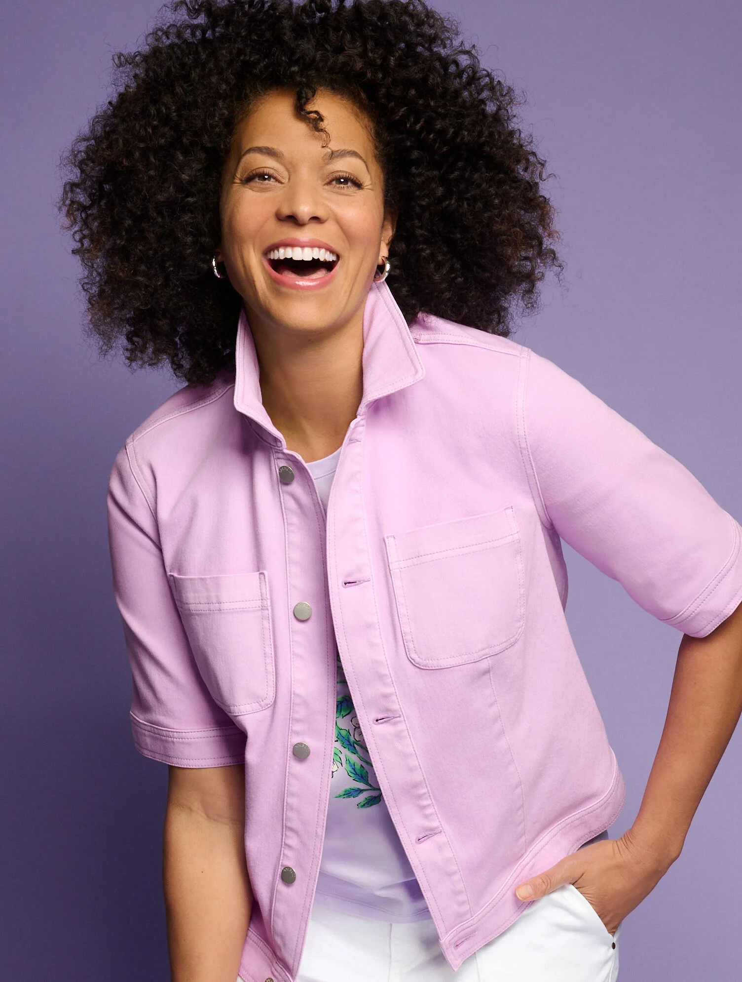 Short Sleeve Jean Jacket - Colors