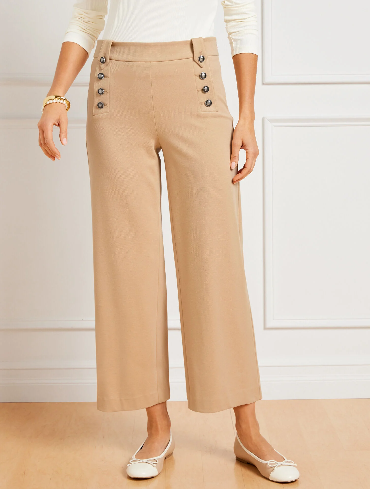 Knit Sailor Crop Pants