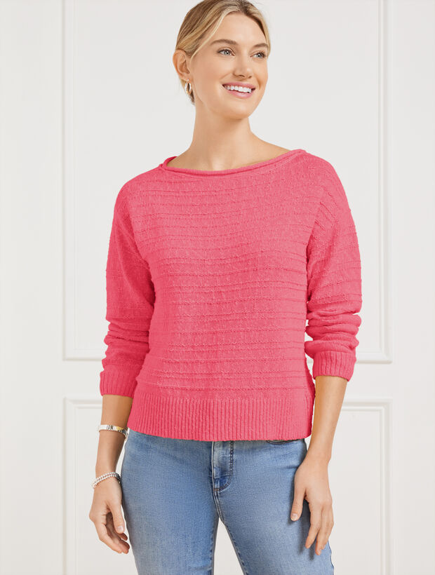 Textured Boatneck Pullover