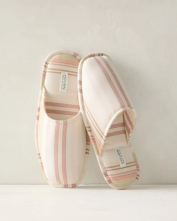 Organic Cotton Stripe Slippers