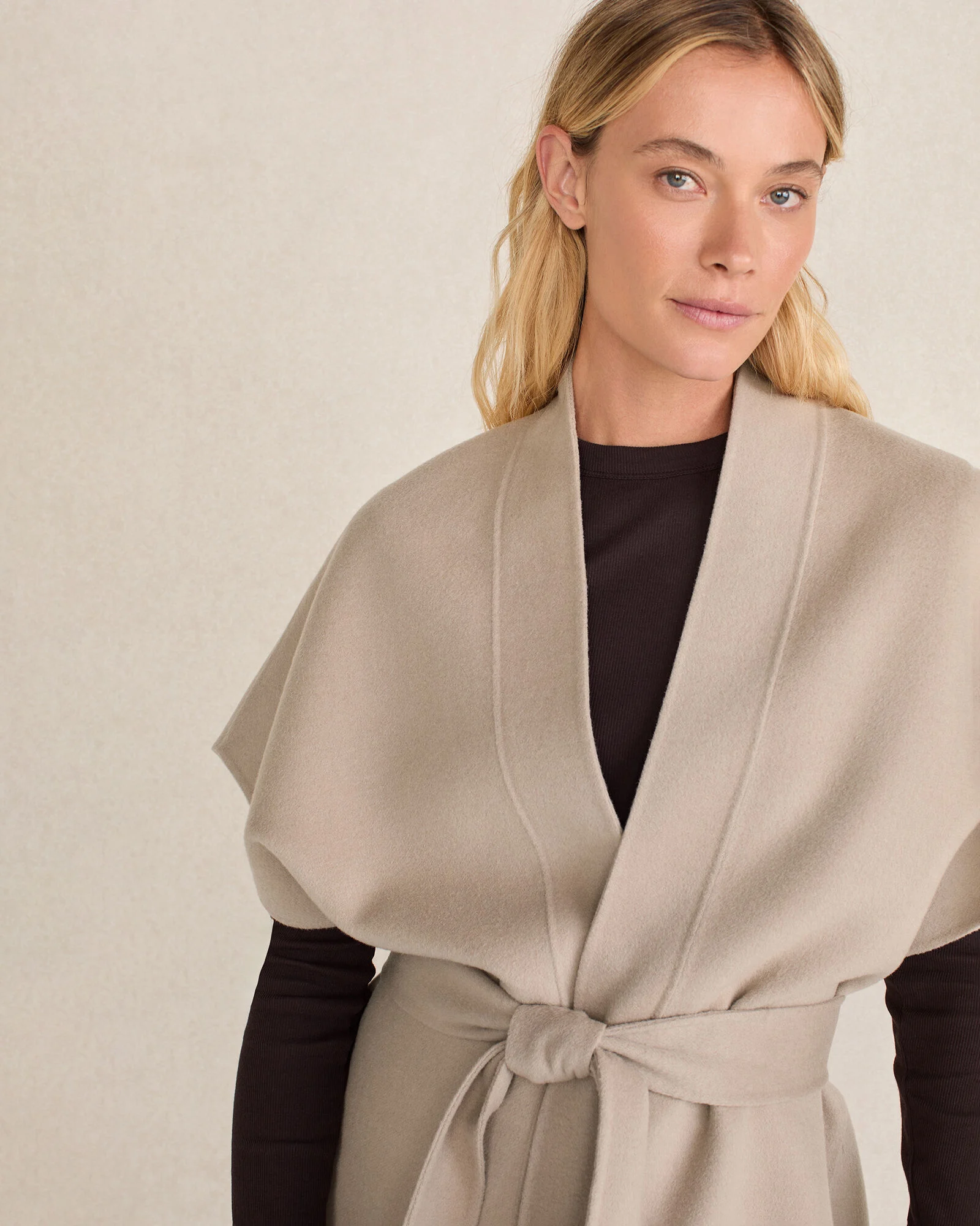 Wool Blend Tie-Front Vest