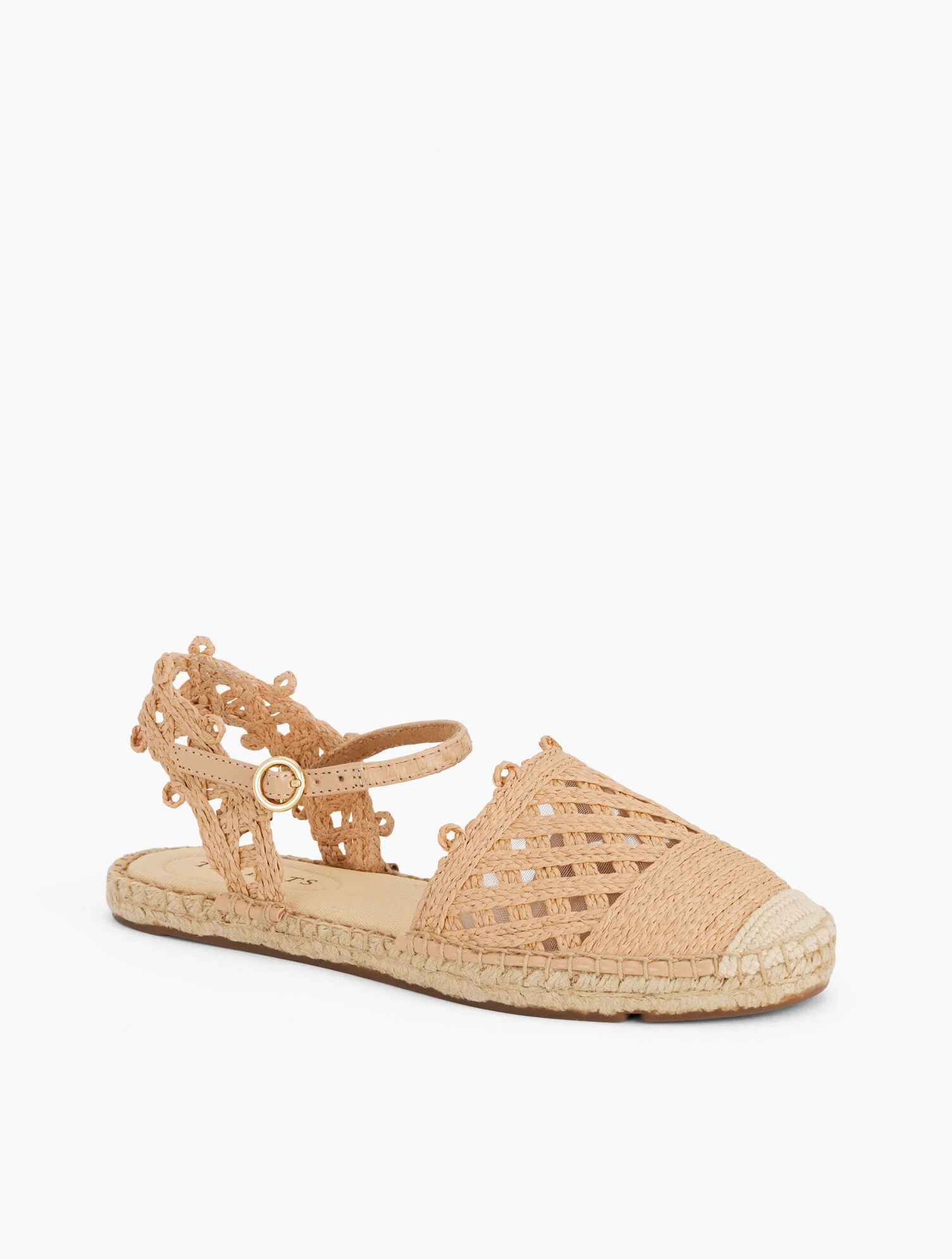 Izzy Ankle Strap Raffia Espadrille Flats