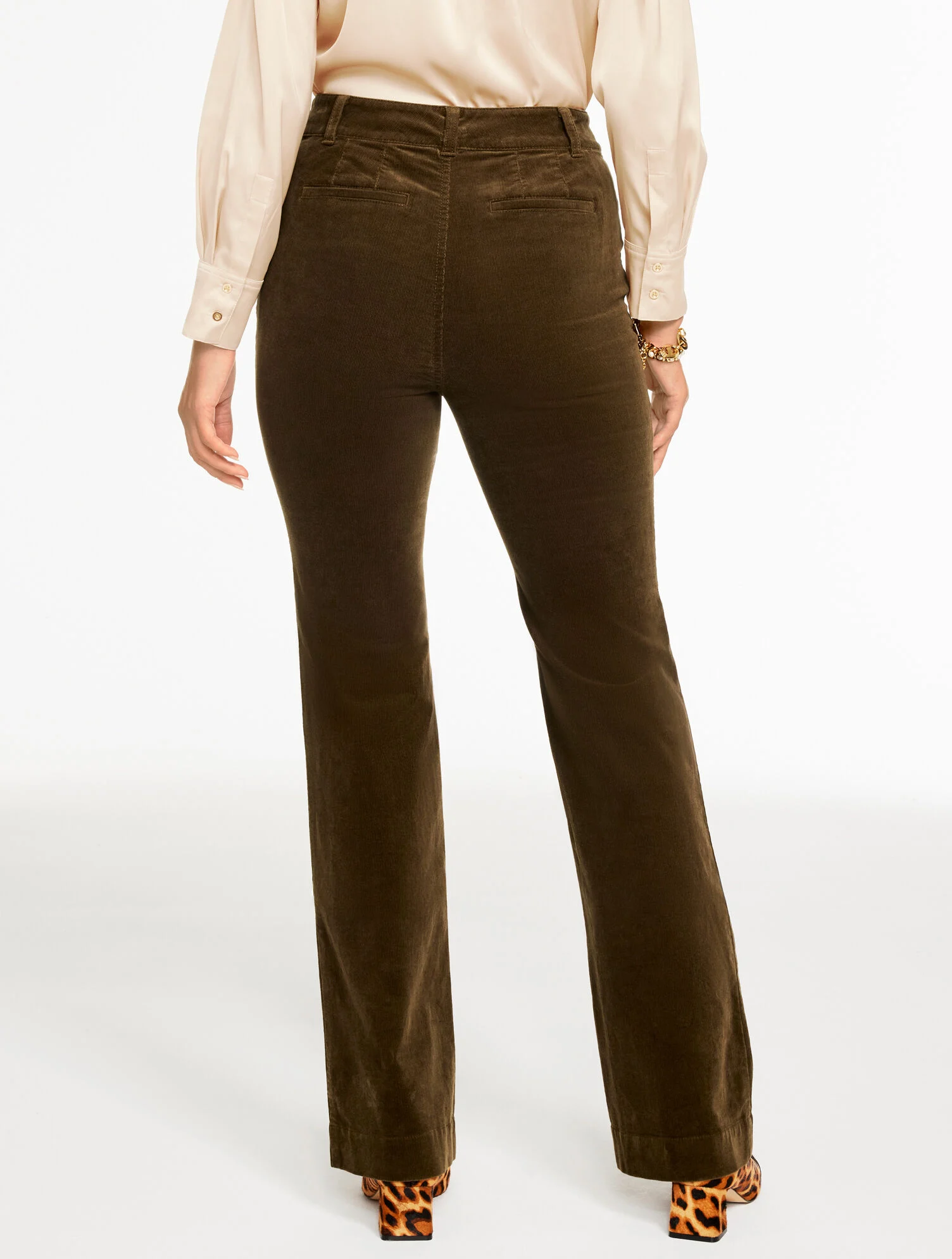 Flare Leg Stretch Corduroy Pants