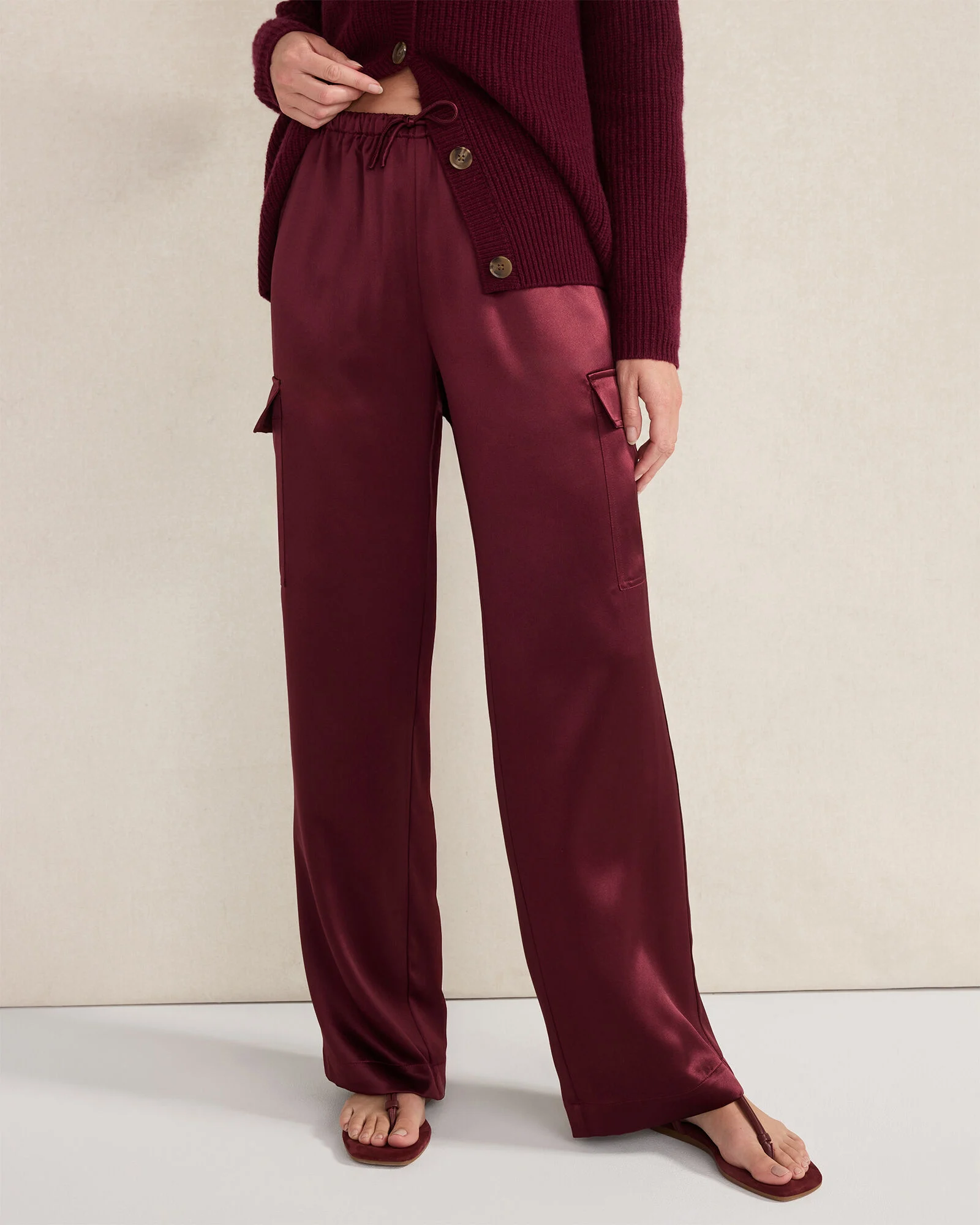 Luxe Silk Cargo Pants