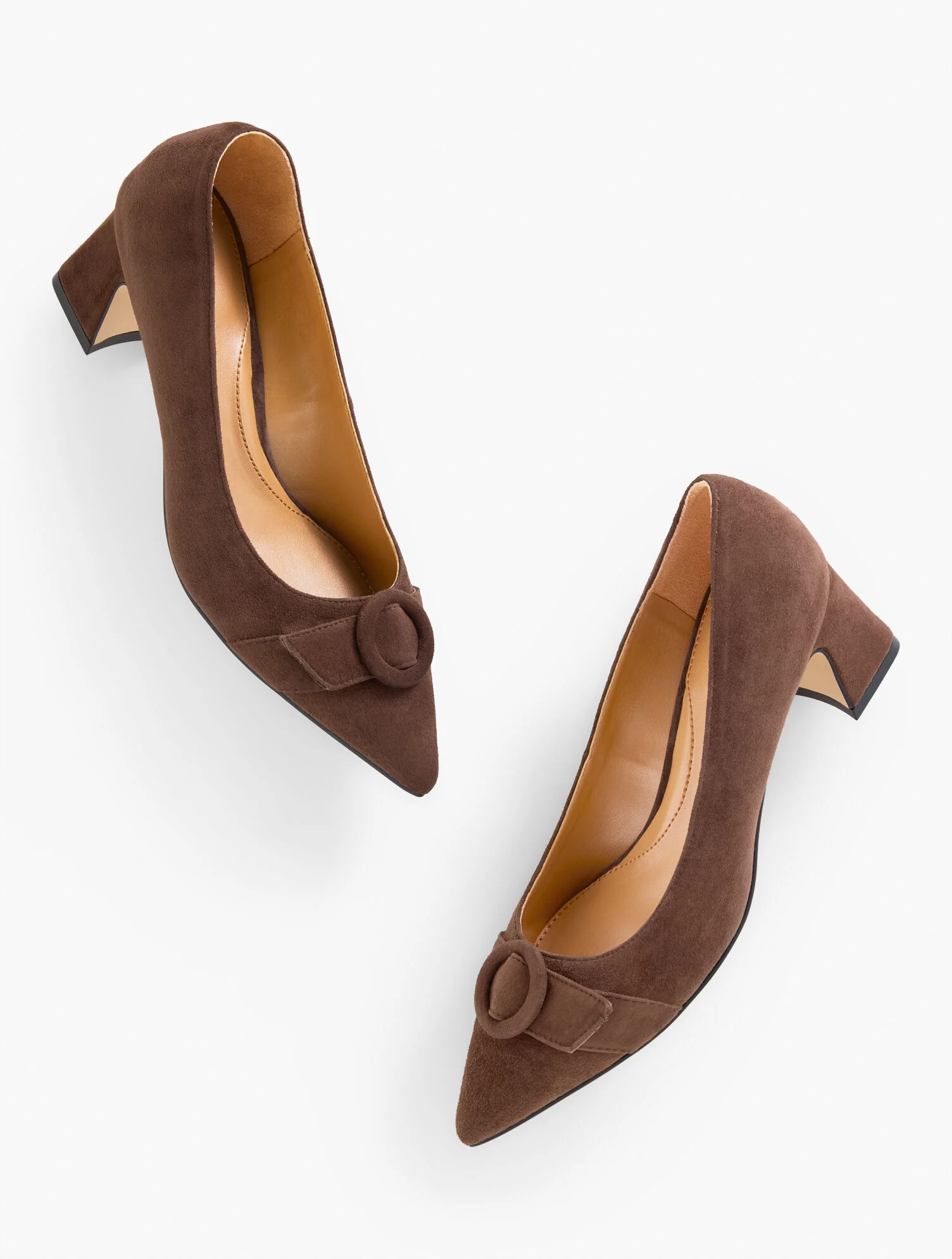 Edith Suede Flare Heel Pumps