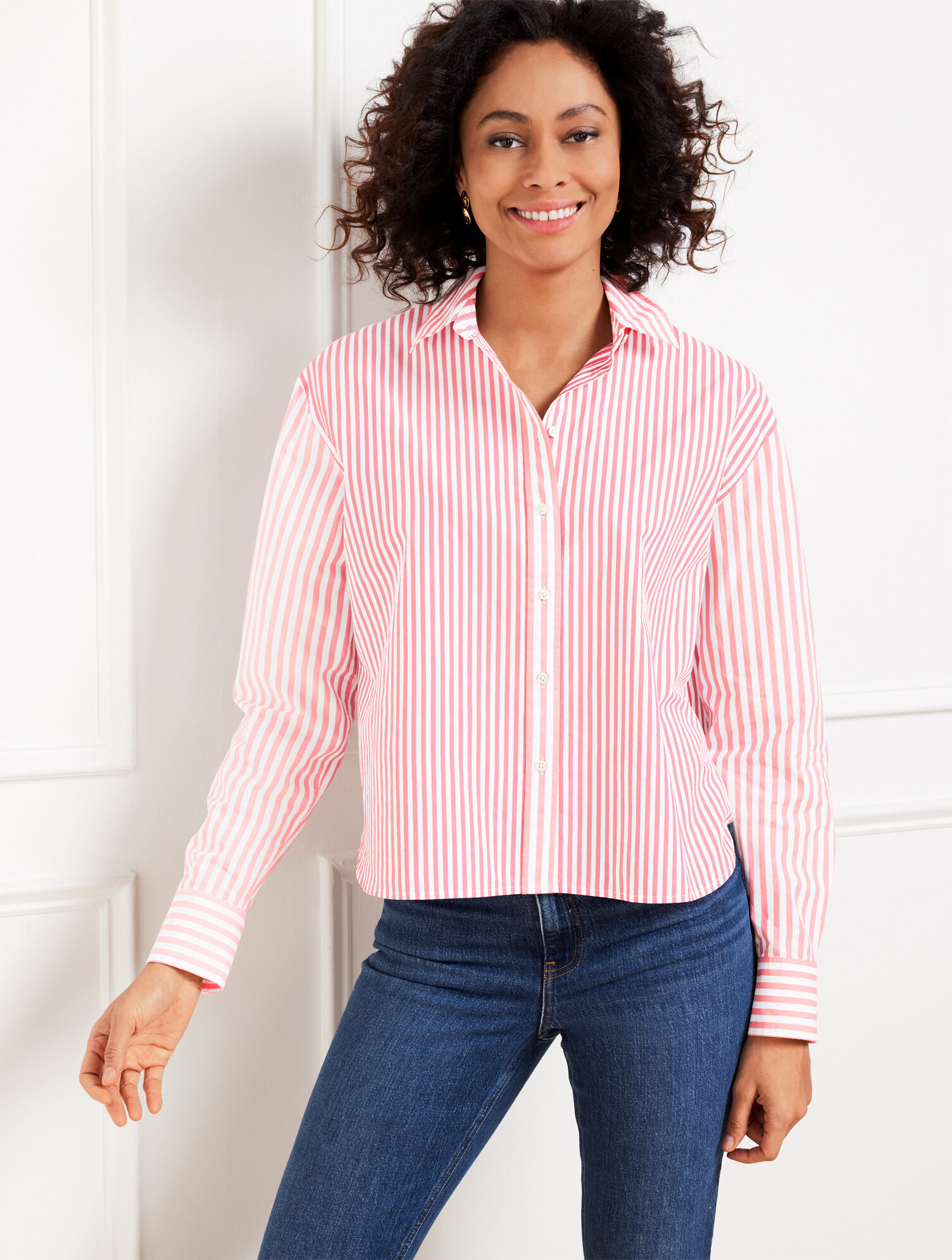 Poplin Short Shirt - Blooming Stripe