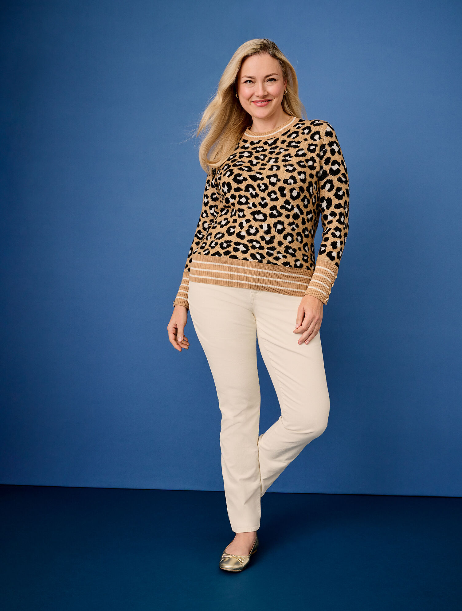 Stretch Corduroy Straight Leg Pants - Solids