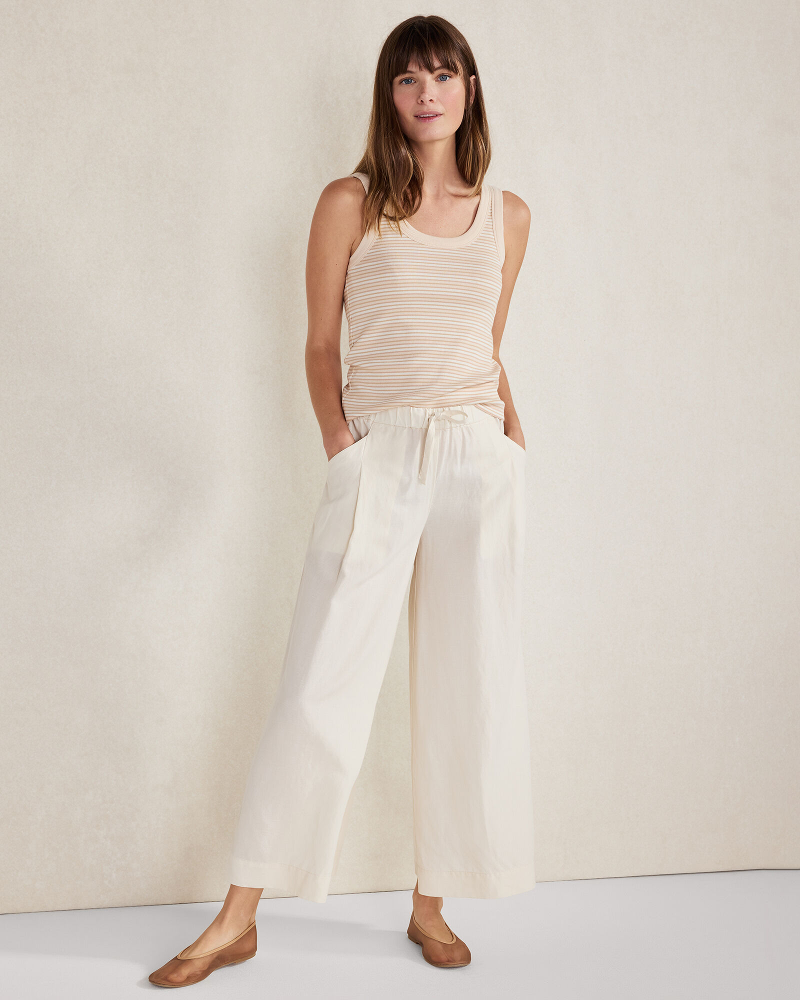 Essential Organic Cotton Striped Scoop Neck Tank