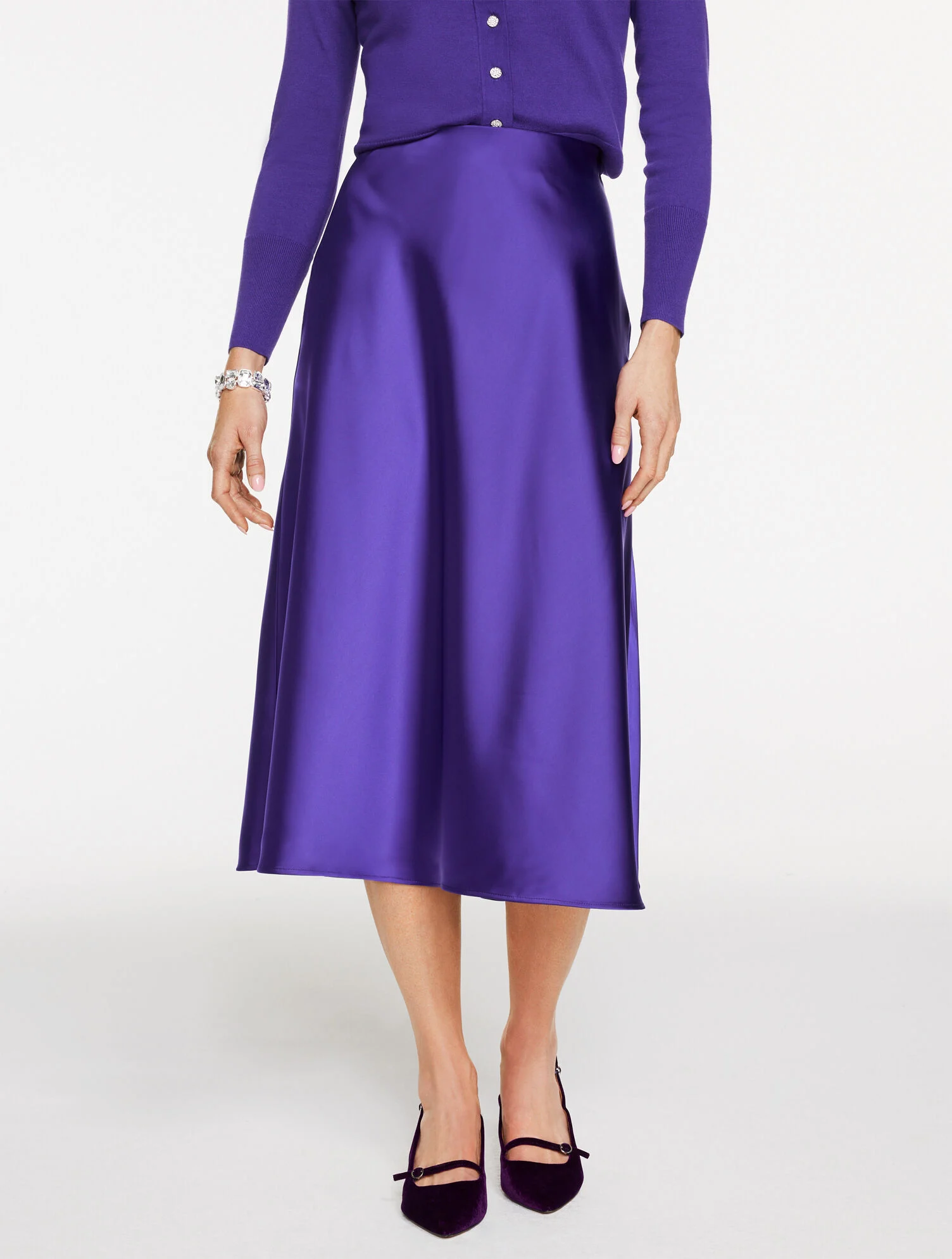 Satin Midi Skirt