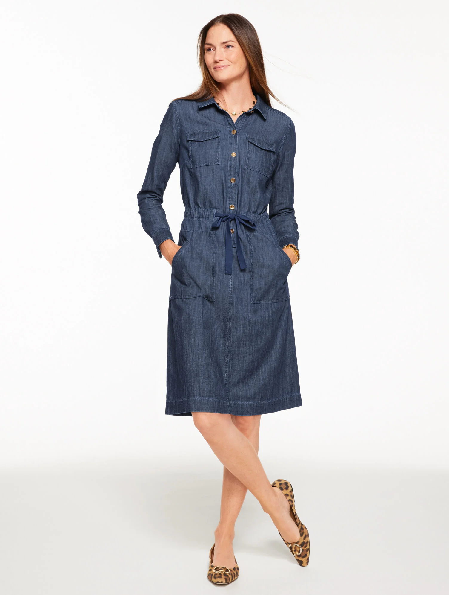 Tie Waist Denim Shirtdress - Fairfield Wash