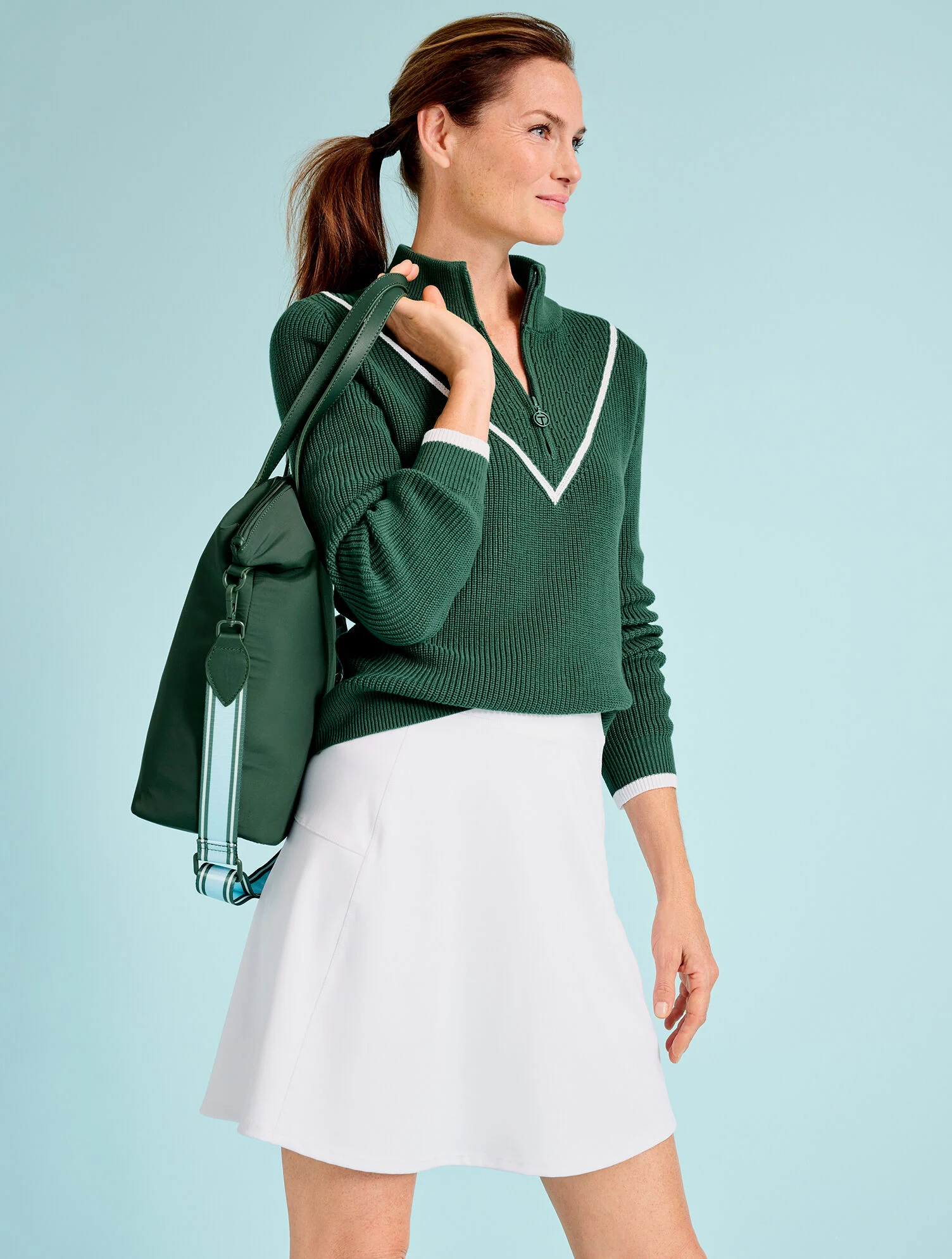 Coolmax® Half-Zip Sweater - Chevron