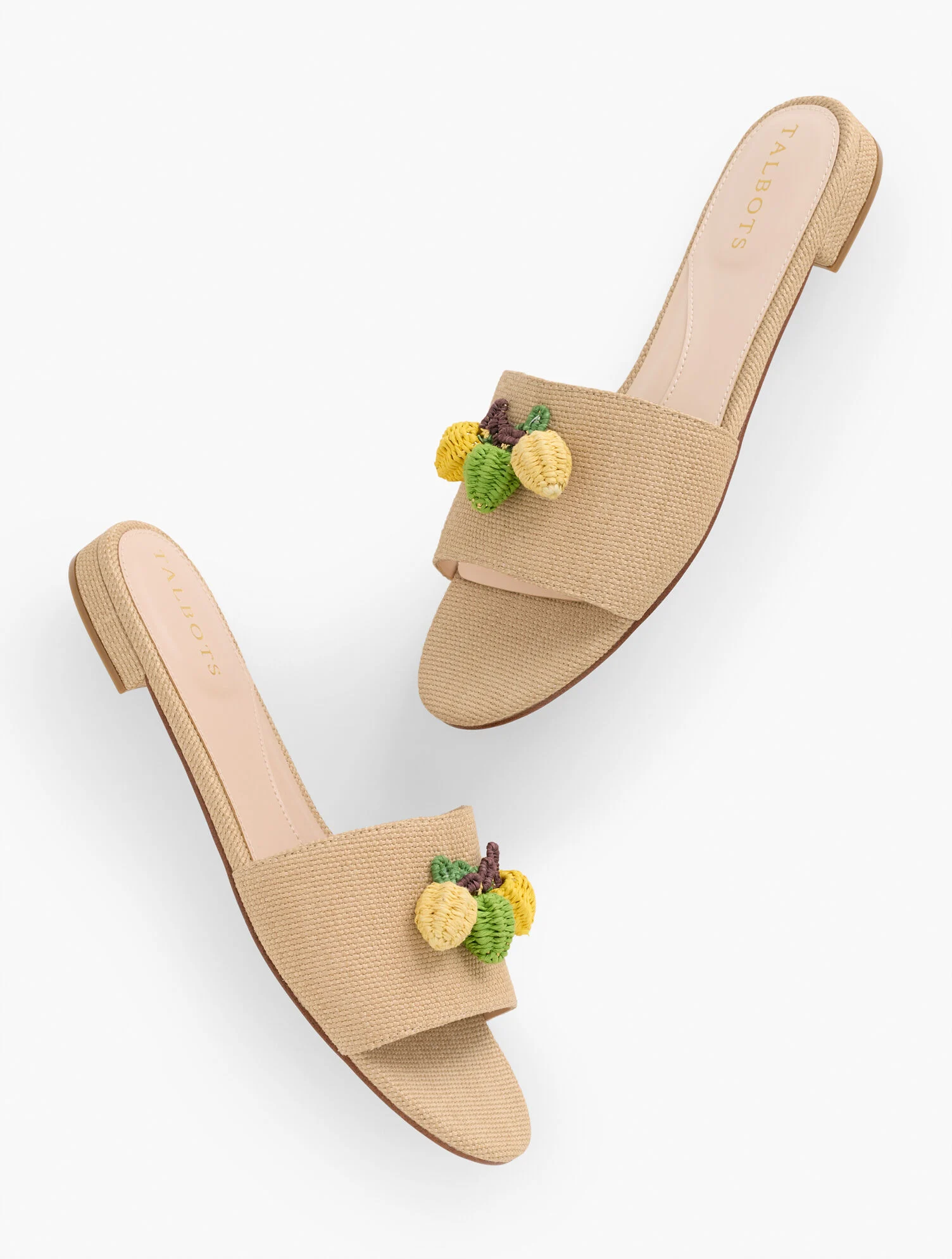Keri Embellished Woven Straw Slides