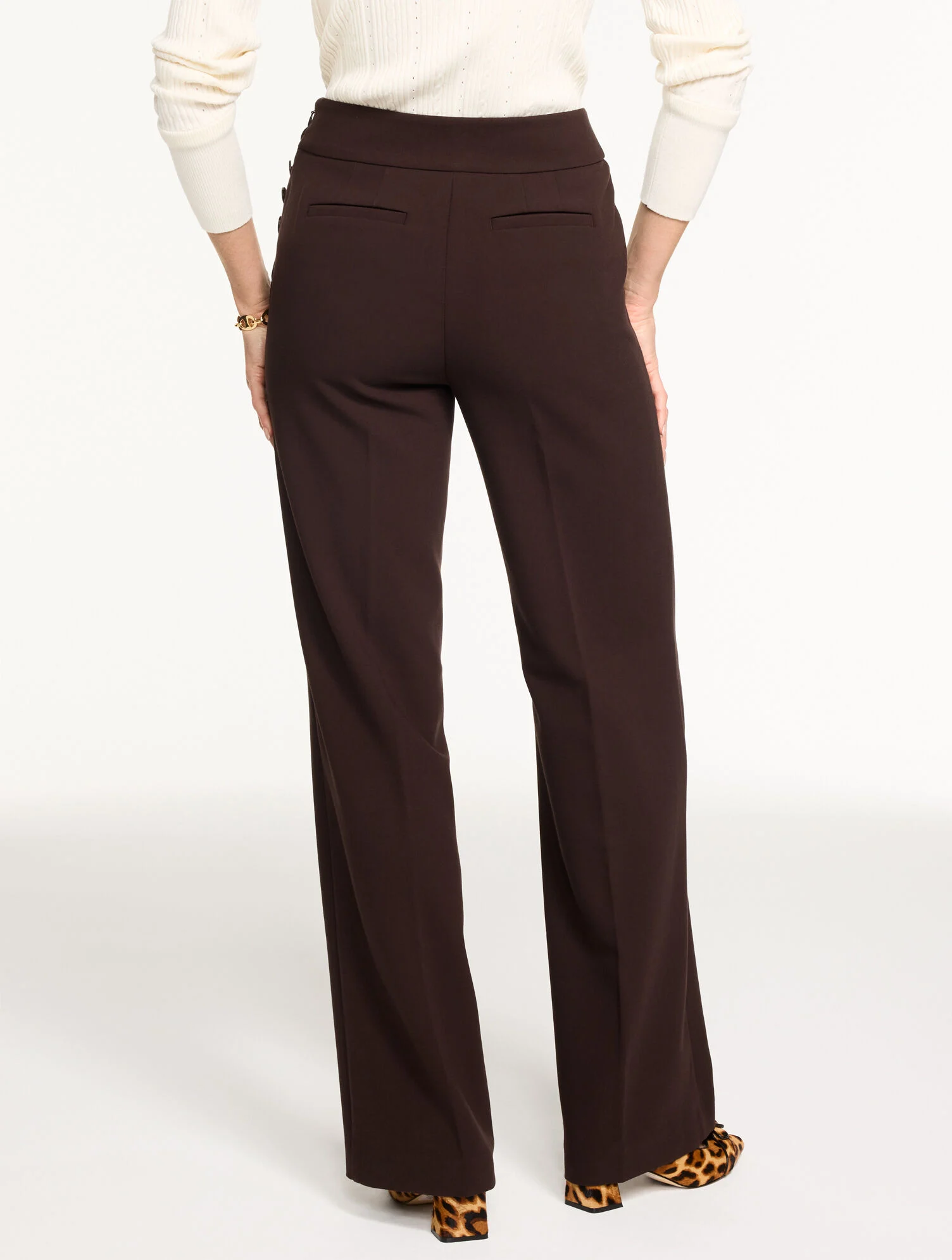 Talbots Greenwich Tailored Stretch Wide Leg Pants