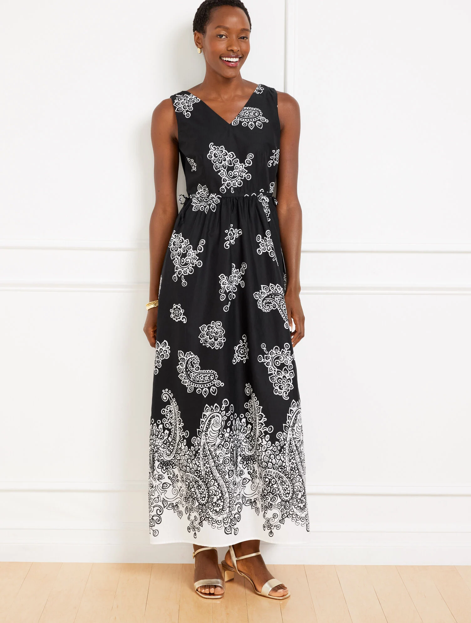 Side Tie Maxi Dress - Floral Paisley